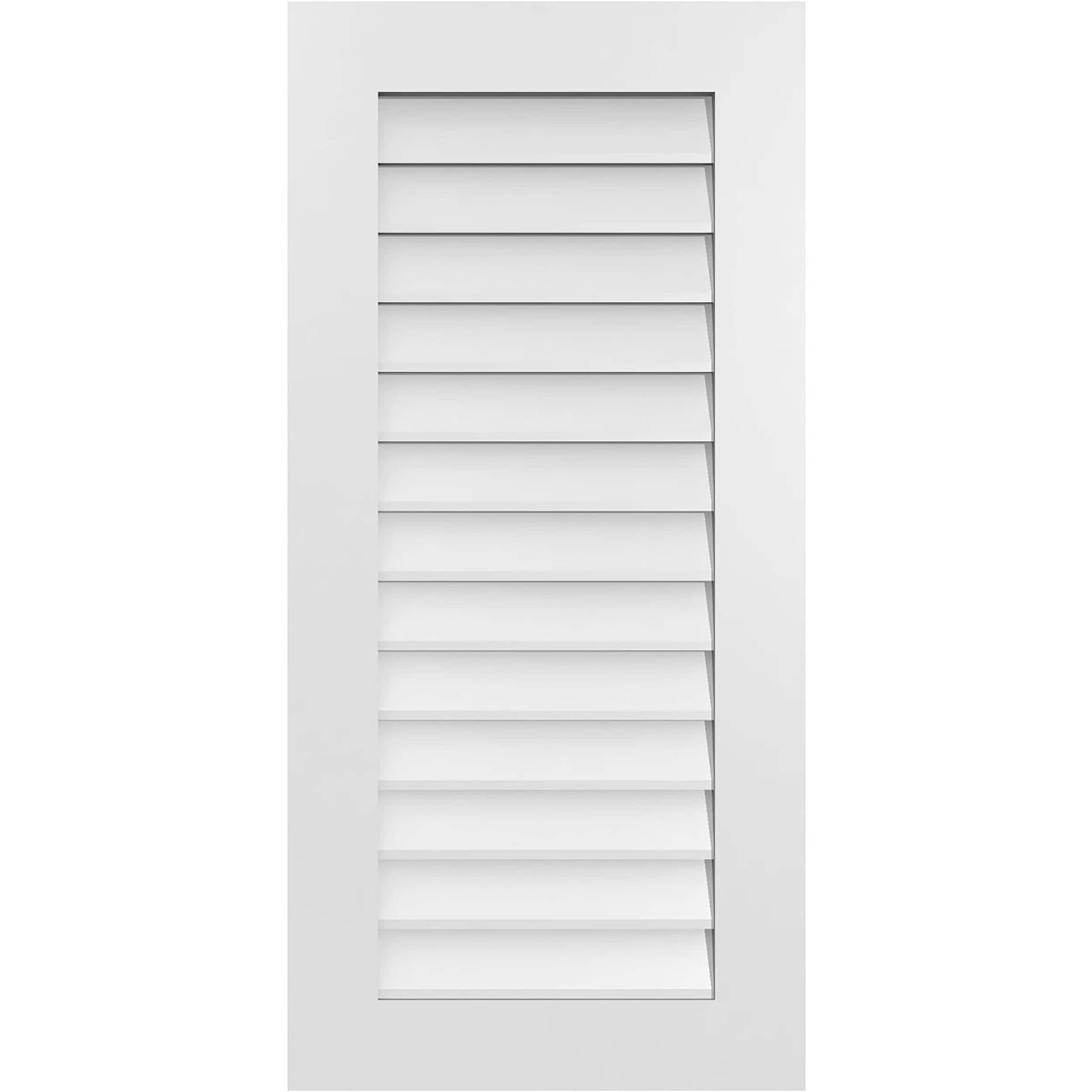 Ekena Millwork GVPVE20X4201SN 20-Inches x 42-Inches Off-white Rectangle PVC Gable Louver Vent