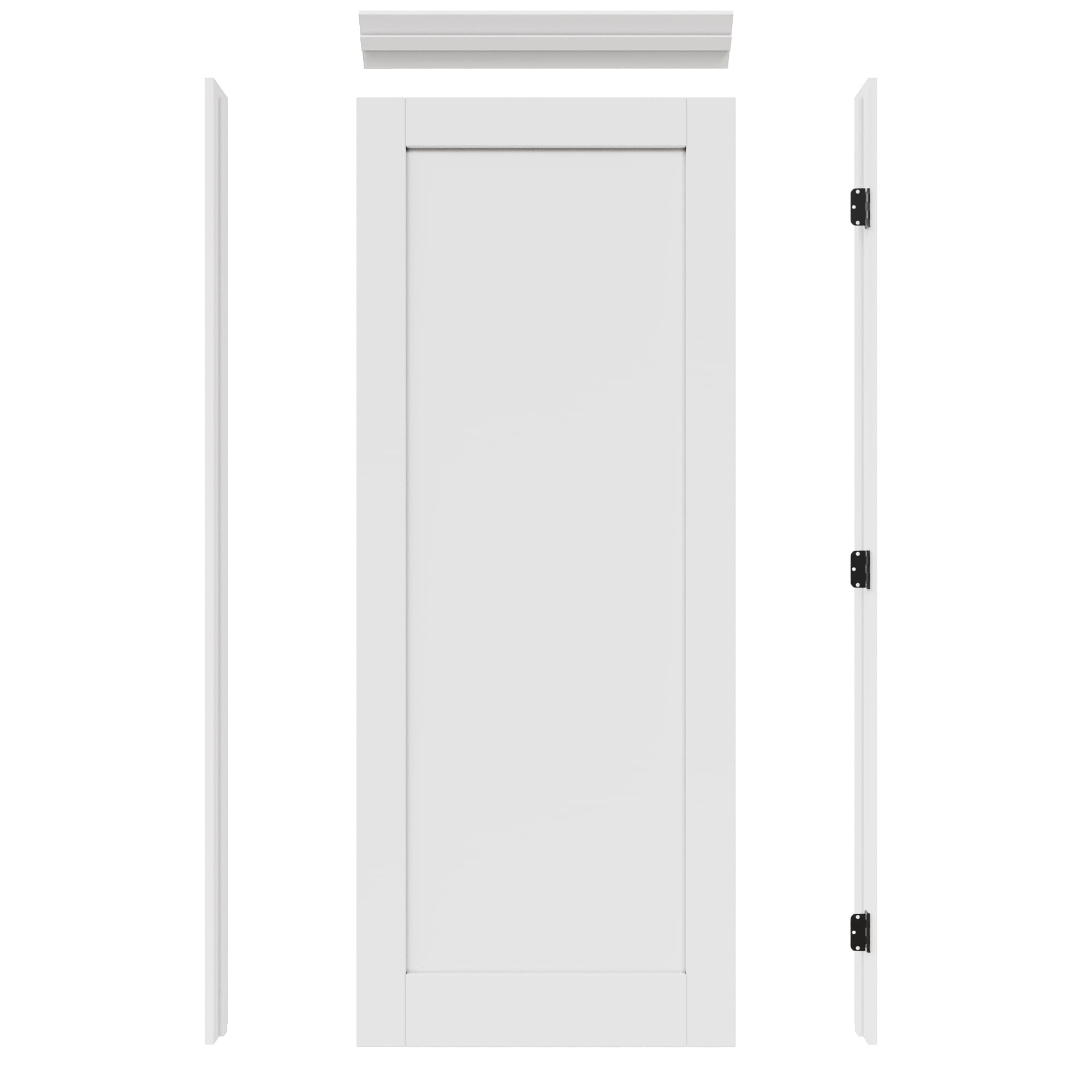 JUJUBON IN-PREPR-FM-YGXB-36L 36-in x 80-in White Quickly Assemble Jamb Solid core 1-panel Left hand Smooth Prefinished MDF Flat Jamb Single Prehung Interior Door