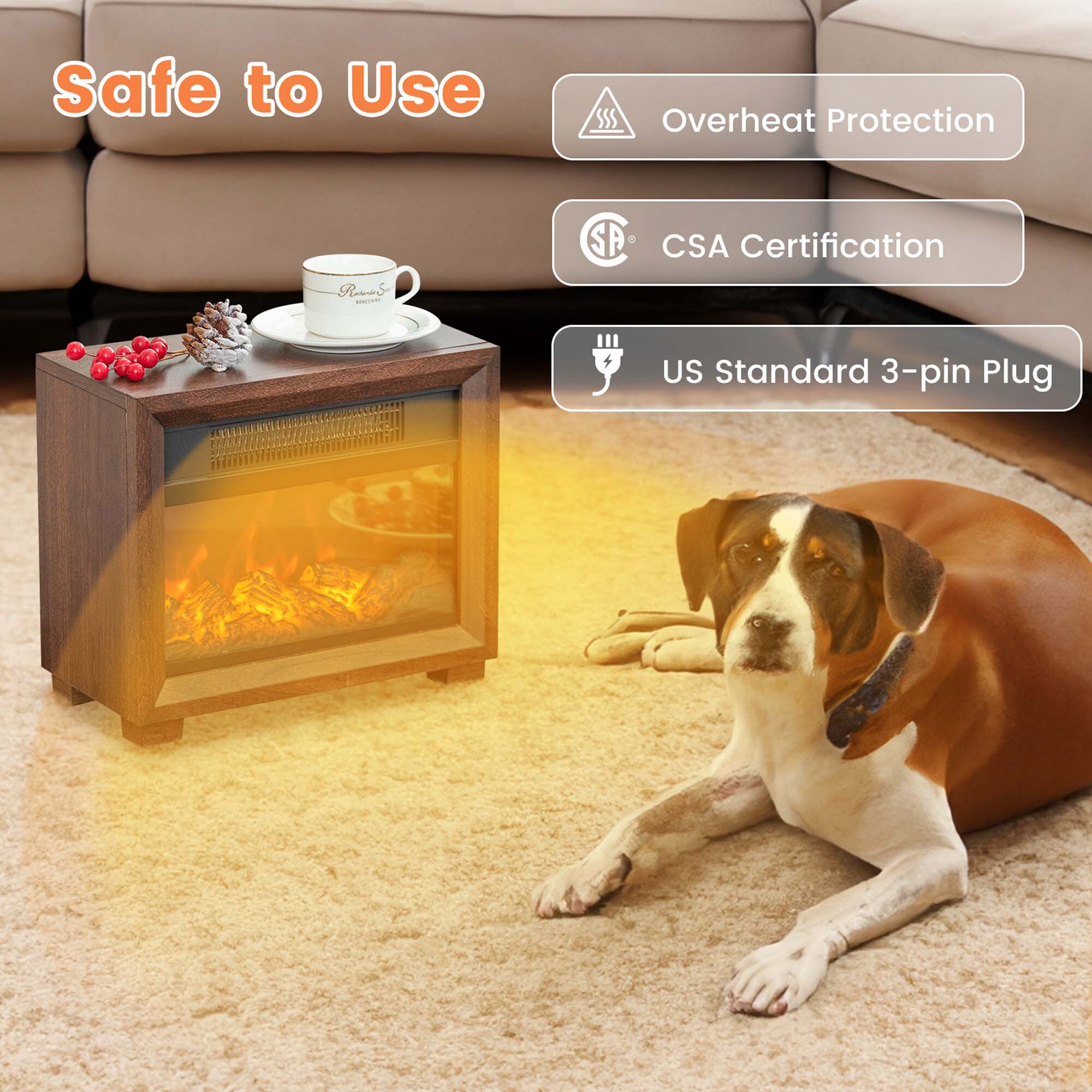 Goplus FP10389US-BN Electric-Fireplaces - View #5