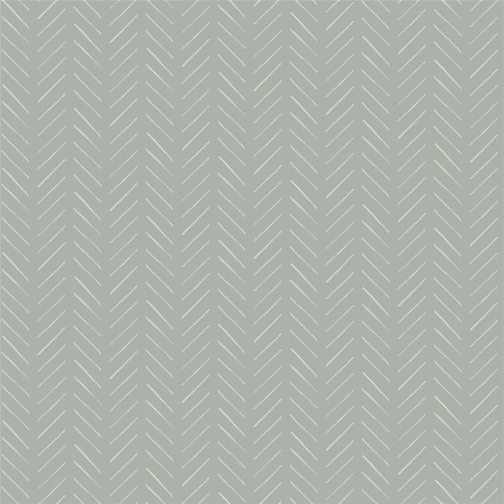 Magnolia Home MK1172 56-sq ft White/Blue Grey Paper Stripes Prepasted Soak and Hang Wallpaper