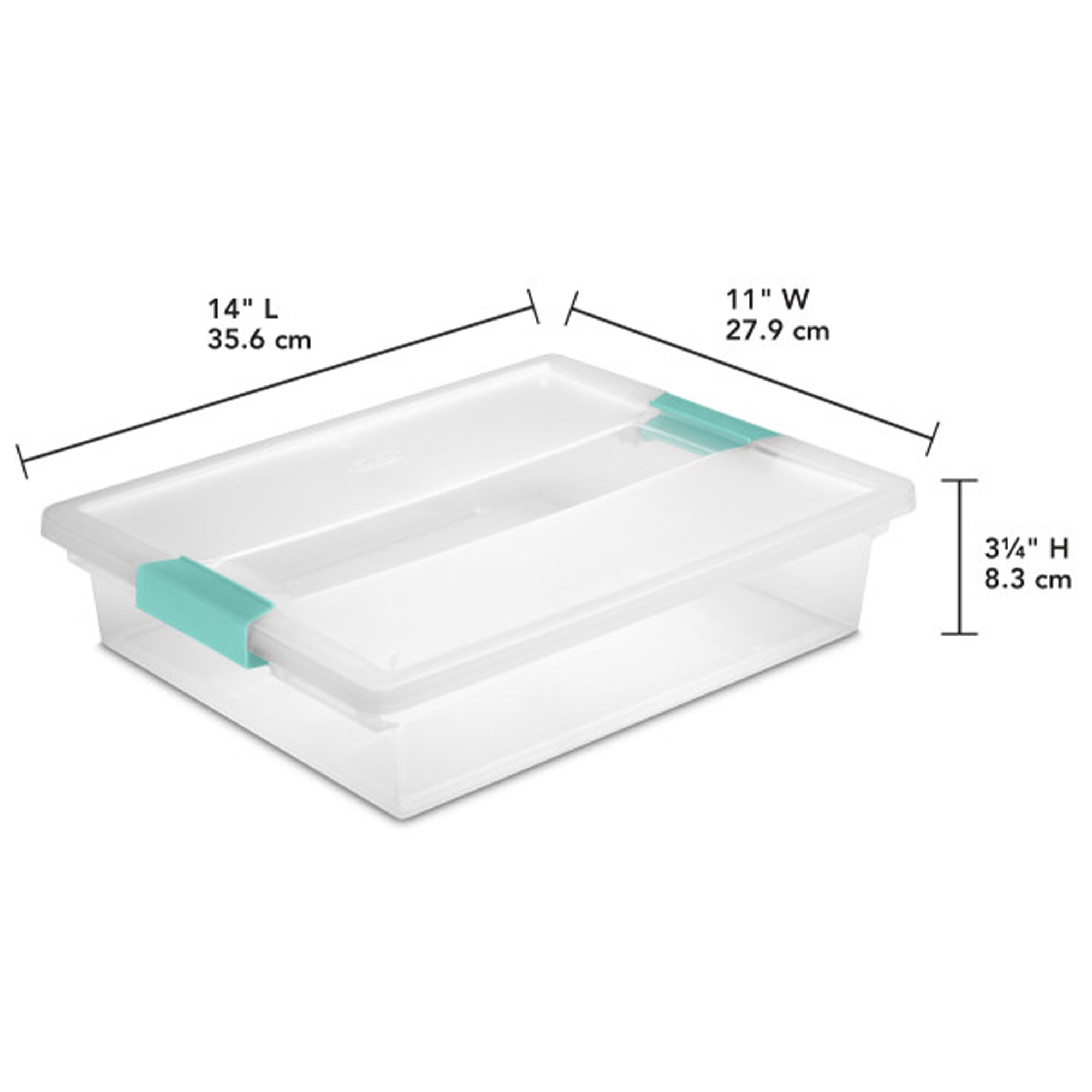 IRIS USA 4Pack 5.5qt Large Clear Plastic Storage Container Clip