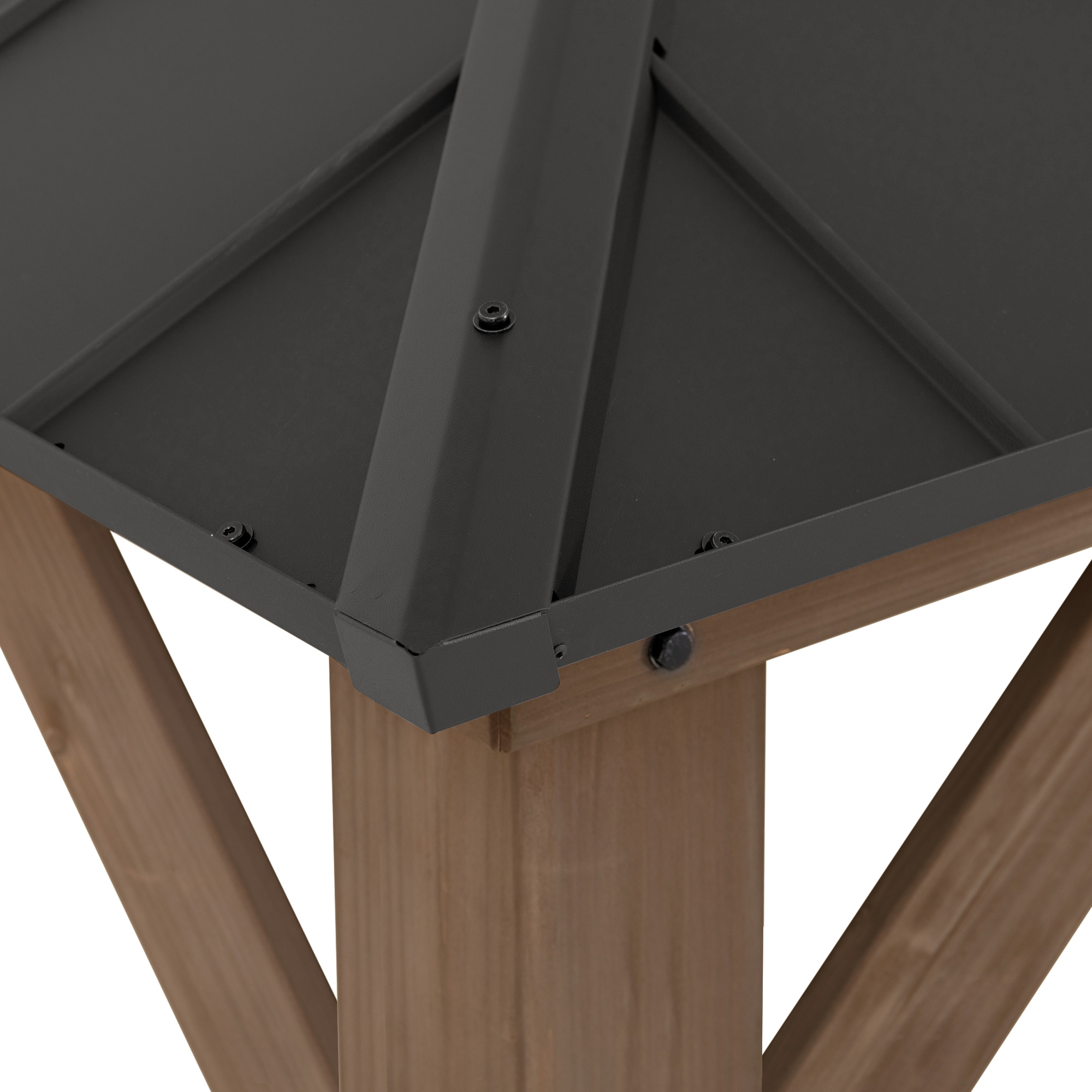 Cedar Framed Brown Steel 13x15 ft. Outdoor Patio Gazebo