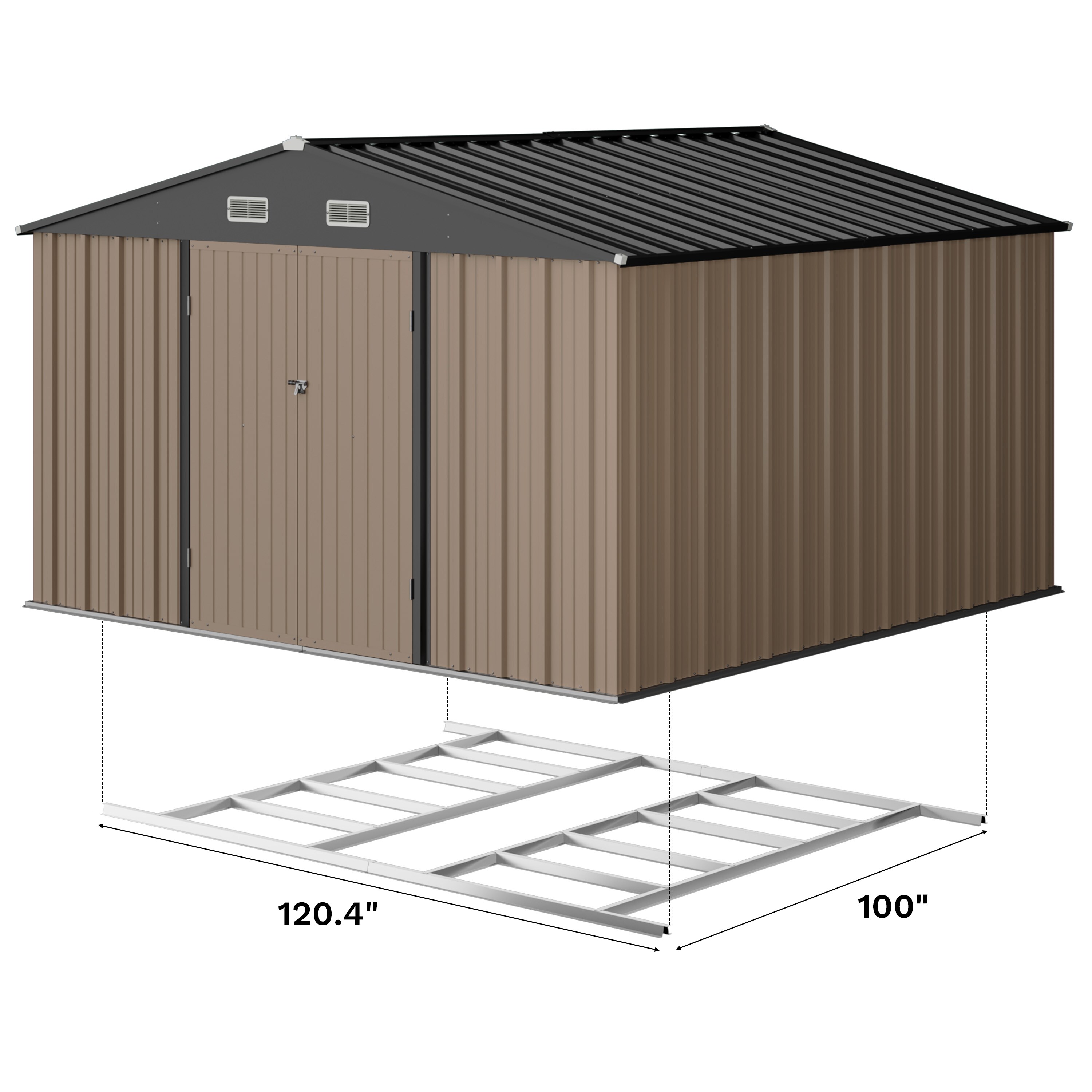 Patiowell WES-PS22-10108F Metal-Storage-Buildings-Sheds - View #2