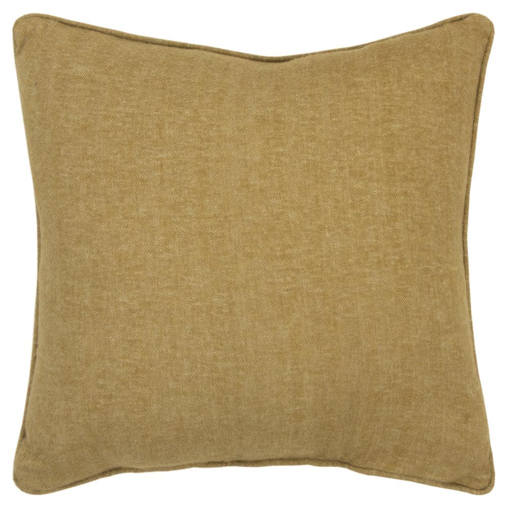 Rizzy Home T14808 Poly filled pillow 20-in x 20-in Gold Square Indoor Decorative Pillow