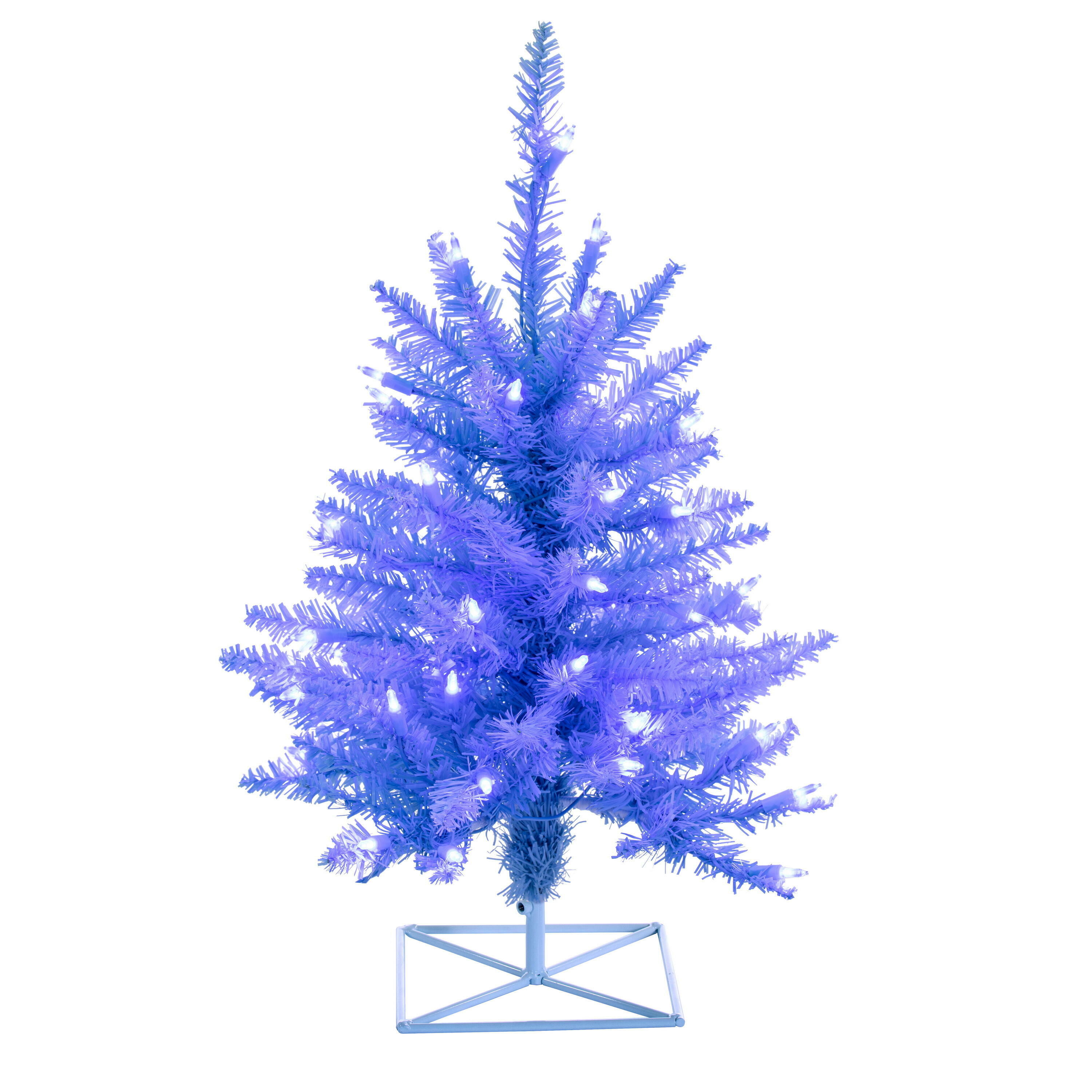 Vickerman K164231LED 3-Feet Pre-lit Blue Artificial Christmas Tree with Blue LED Lights