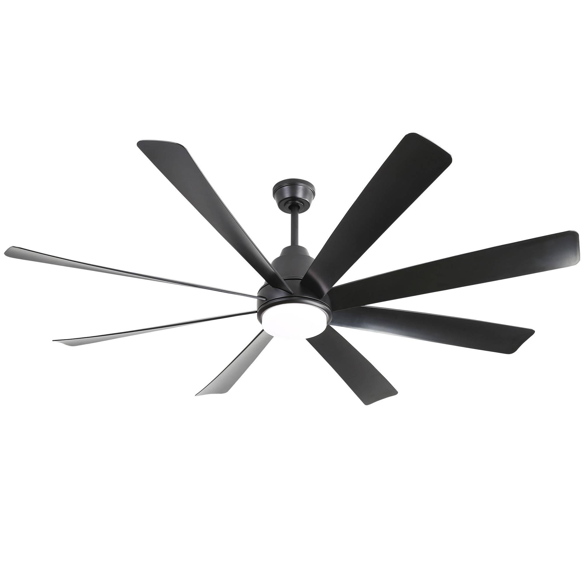 Bybafun YD1300038 72-in Integrated LED Outdoor Black with Finished Blades Ceiling Fan With Light - Remote Included ( 8 -Blade )