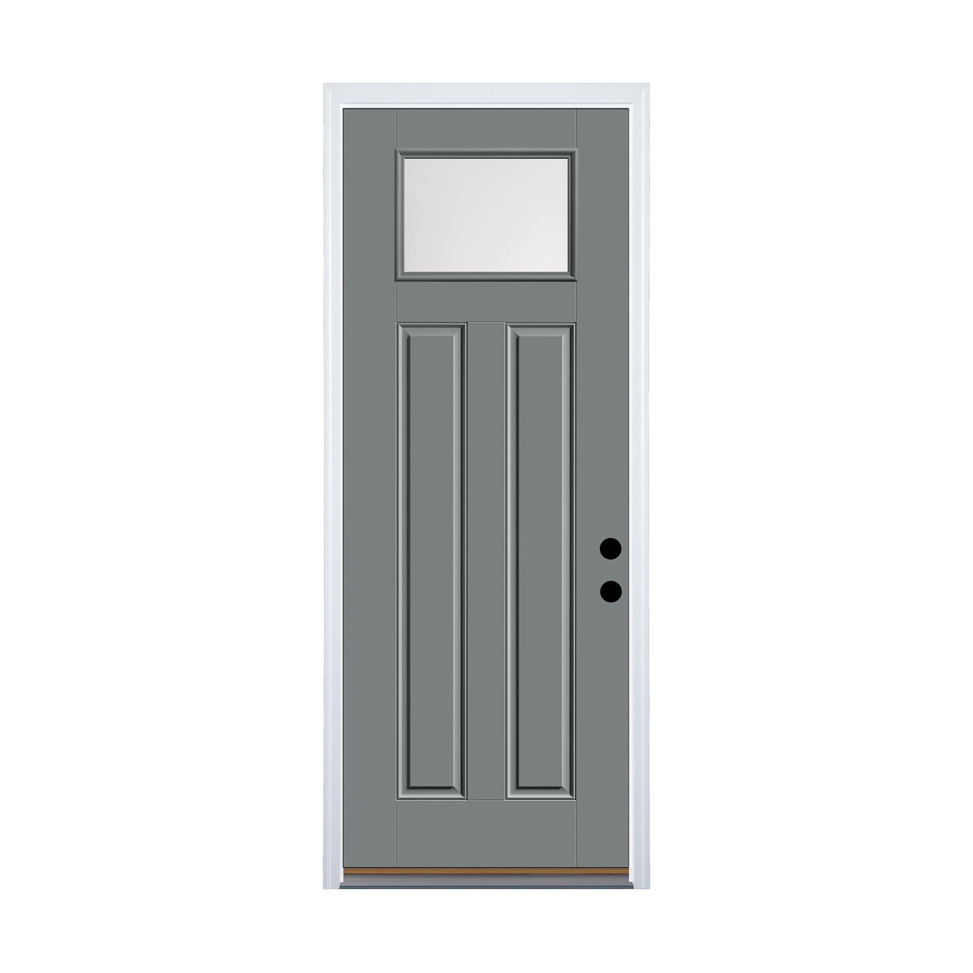 Therma-Tru 36-in x 96-in Fiberglass 1/4 Lite Painted Prehung Front Door with Brickmould Insulating Core
