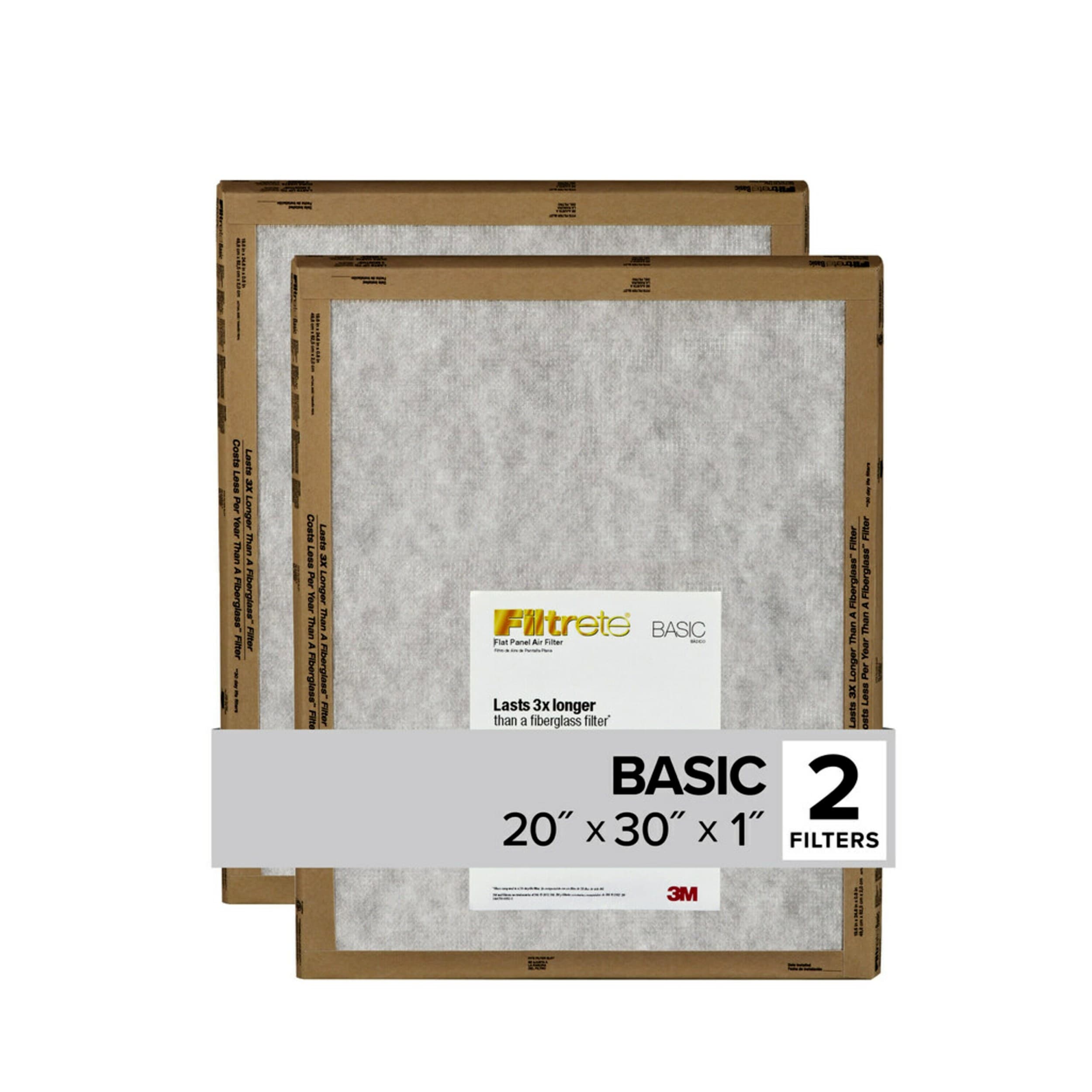 Filtrete 20-in W x 30-in L x 1-in Washable MERV 1 Basic Cut to Fit