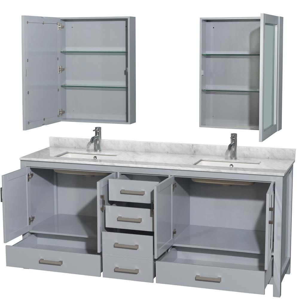Wyndham Collection WCS141480DGYCMUNSMED Bath-Vanity-Combo - View #2