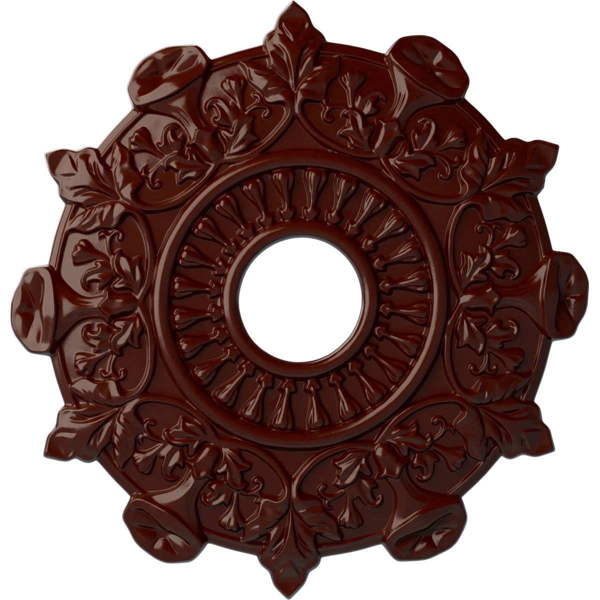 Ekena Millwork CM17PRBMF Preston 17.5-in W x 17.5-in L Painted Brushed Mahogany Polyurethane Whole Ceiling Medallion