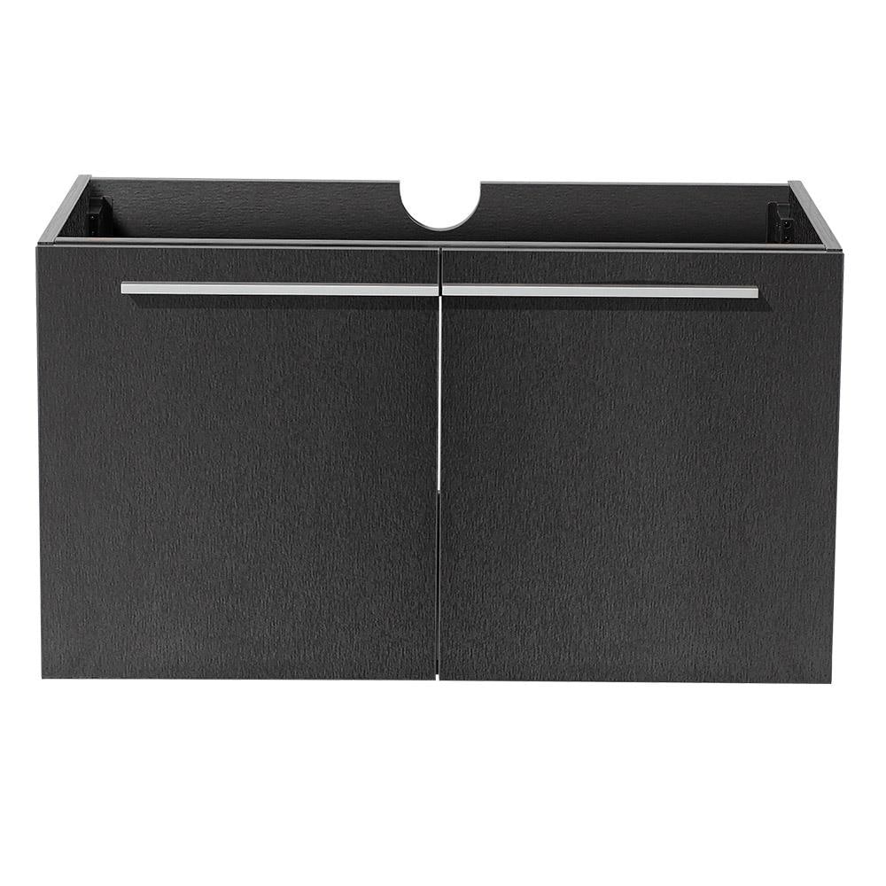 Fresca FCB8090BW Vista 36-in Black Floating Bathroom Vanity Base Cabinet without Top