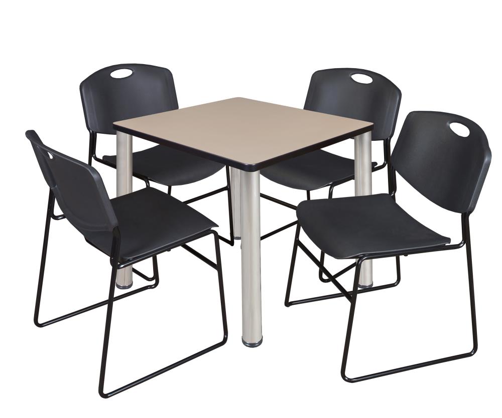 Regency TB3030BEBPCM44BK Breakroom Off-white 4-Person Training Table (30-in W x 29-in H)