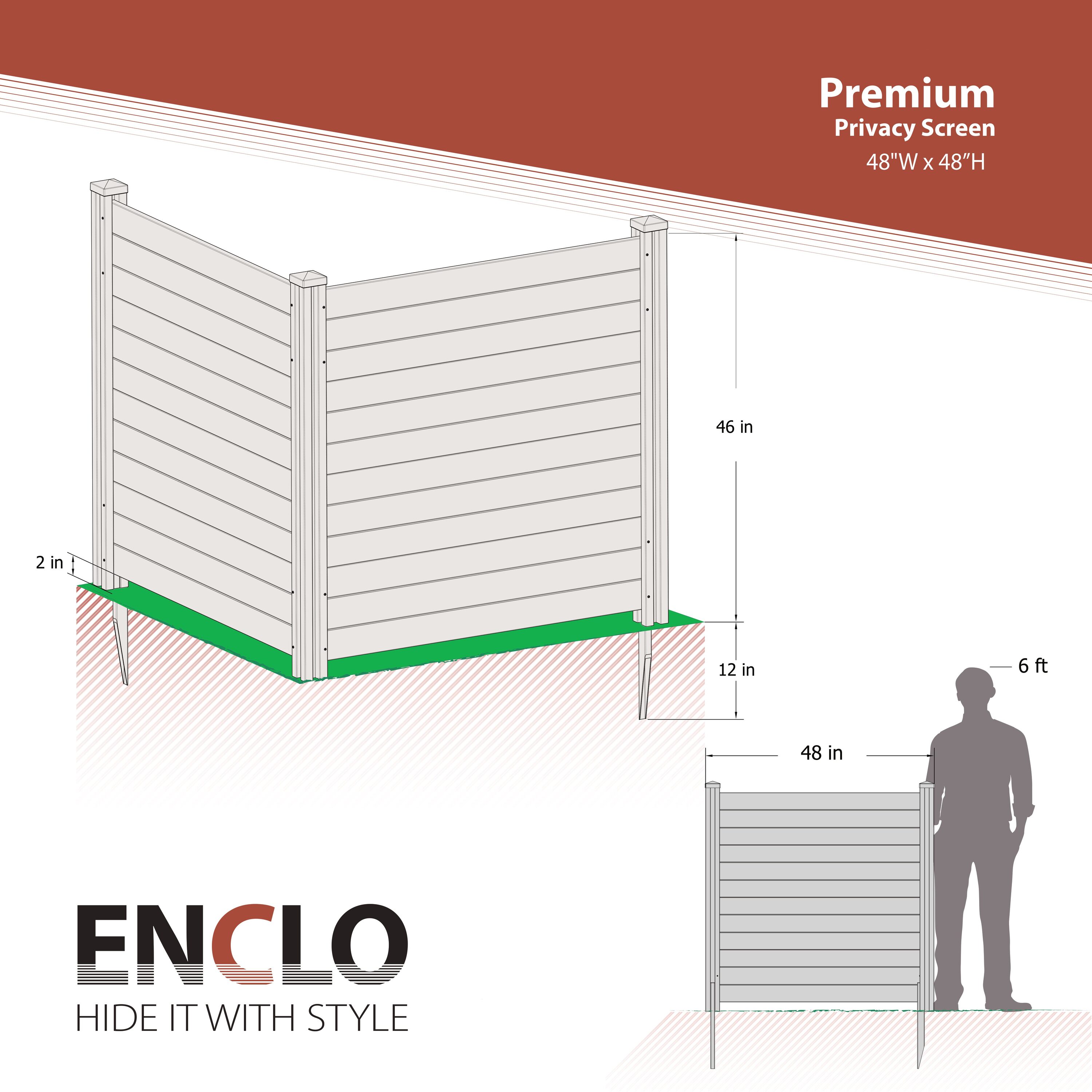Enclo Privacy Screens Premium Privacy No Dig 2 Panels 48.0