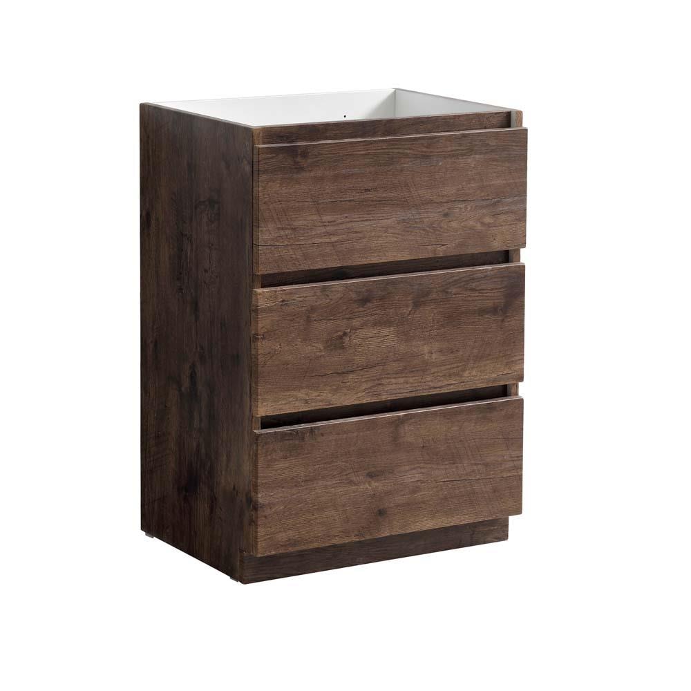 Fresca FCB9324RW Lazzaro 24-in Rosewood Bathroom Vanity Base Cabinet without Top