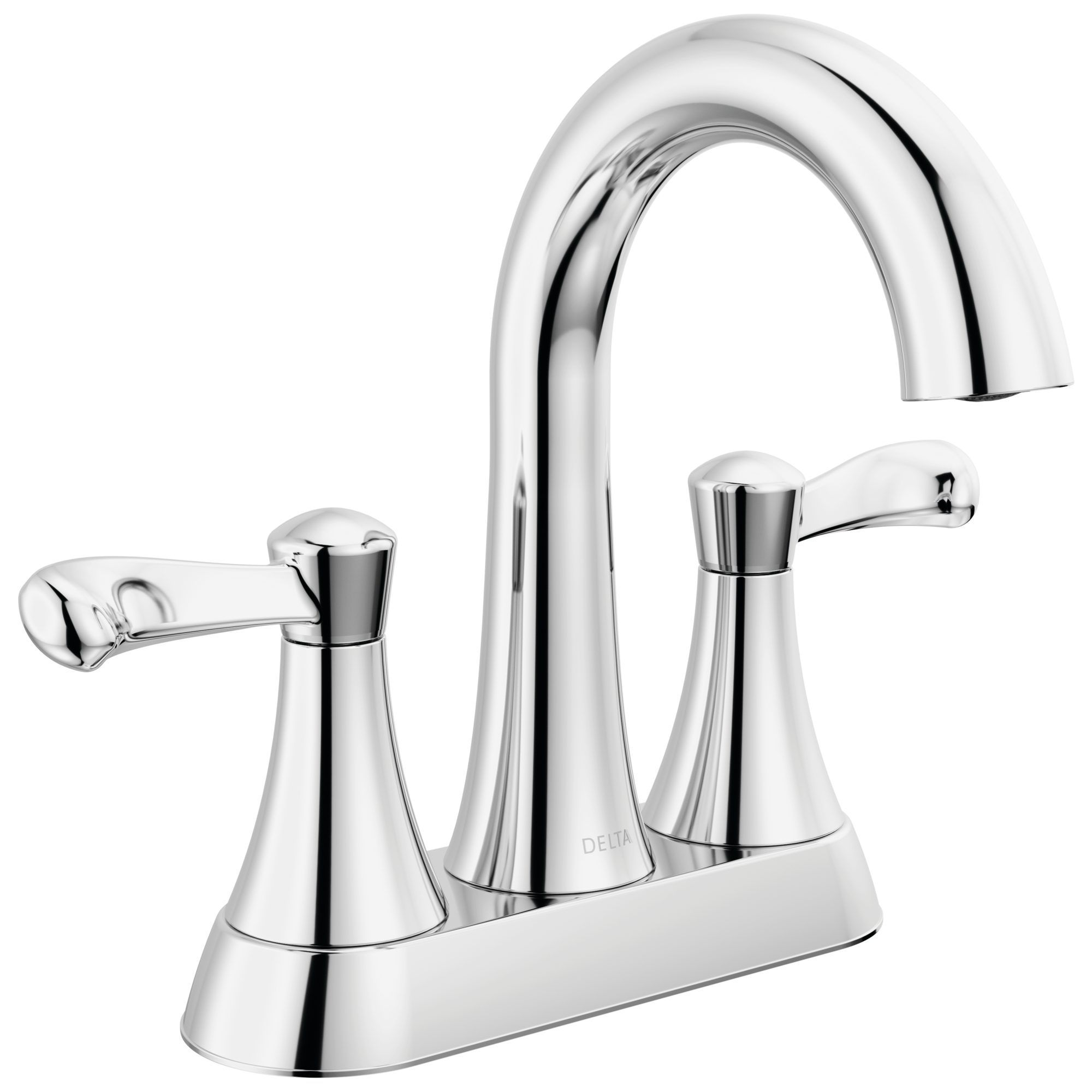 Delta Esato Chrome 4-in centerset 2-handle WaterSense Bathroom Sink Faucet  with Drain (5.06-in) in the Bathroom Sink Faucets department at