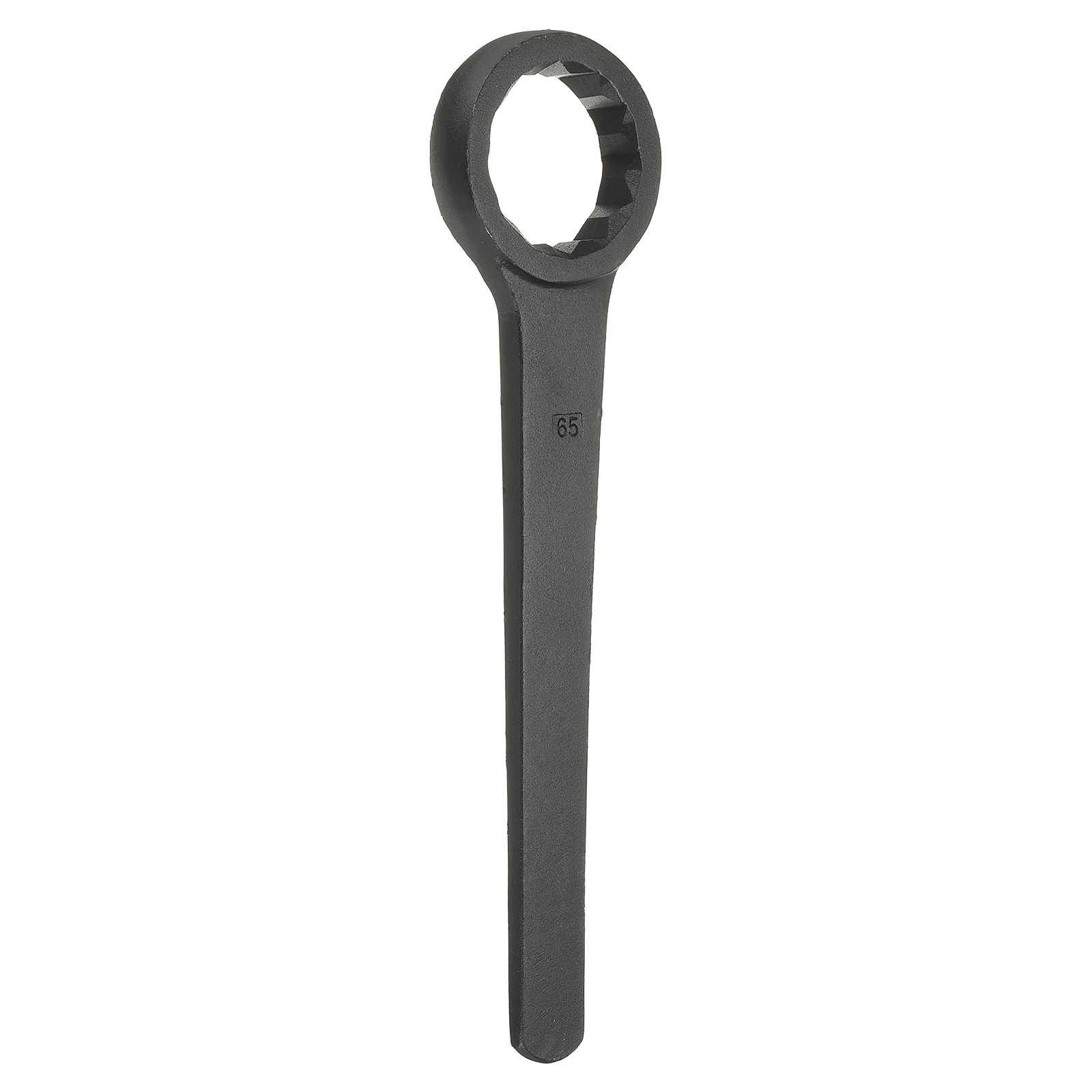 Harfington Single Head Box End Wrench 65mm 45# Steel Spraying Straight Handle Box End Wrenches Single Head Metric Spanner Hand Tool for Automotive Repair Maintenance Mechanical Black