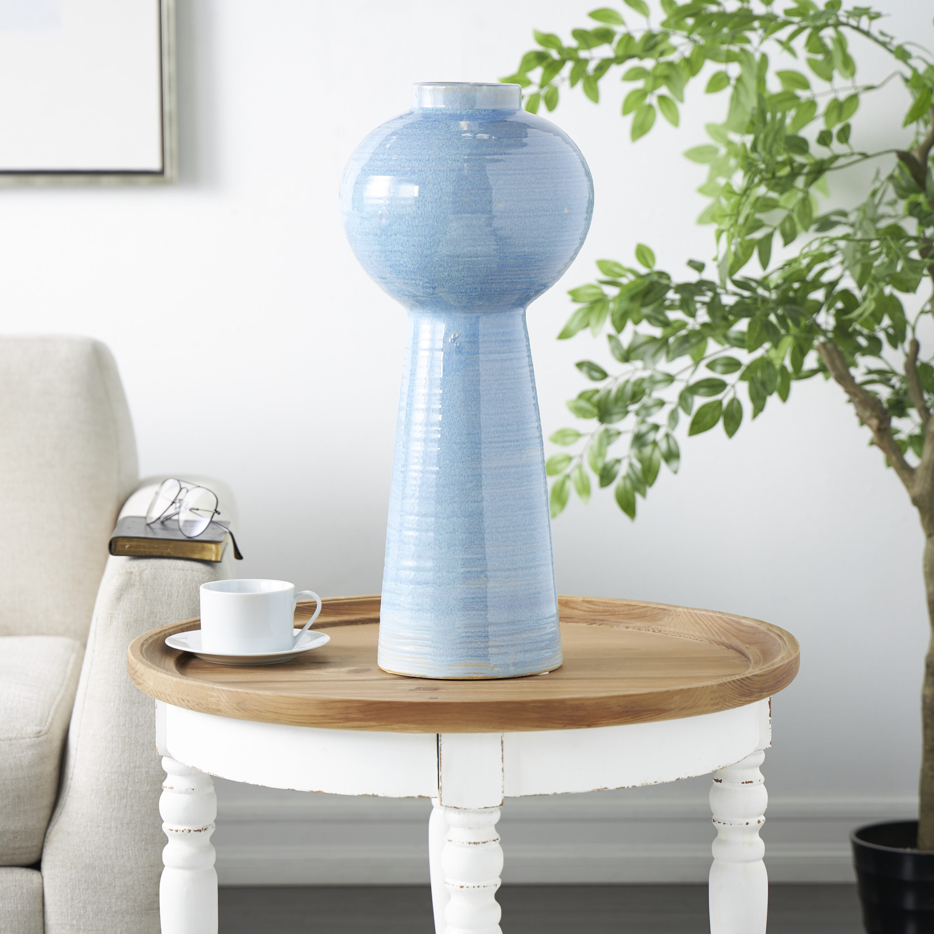 Grayson Lane 821687 Blue Ceramic Modern Vase