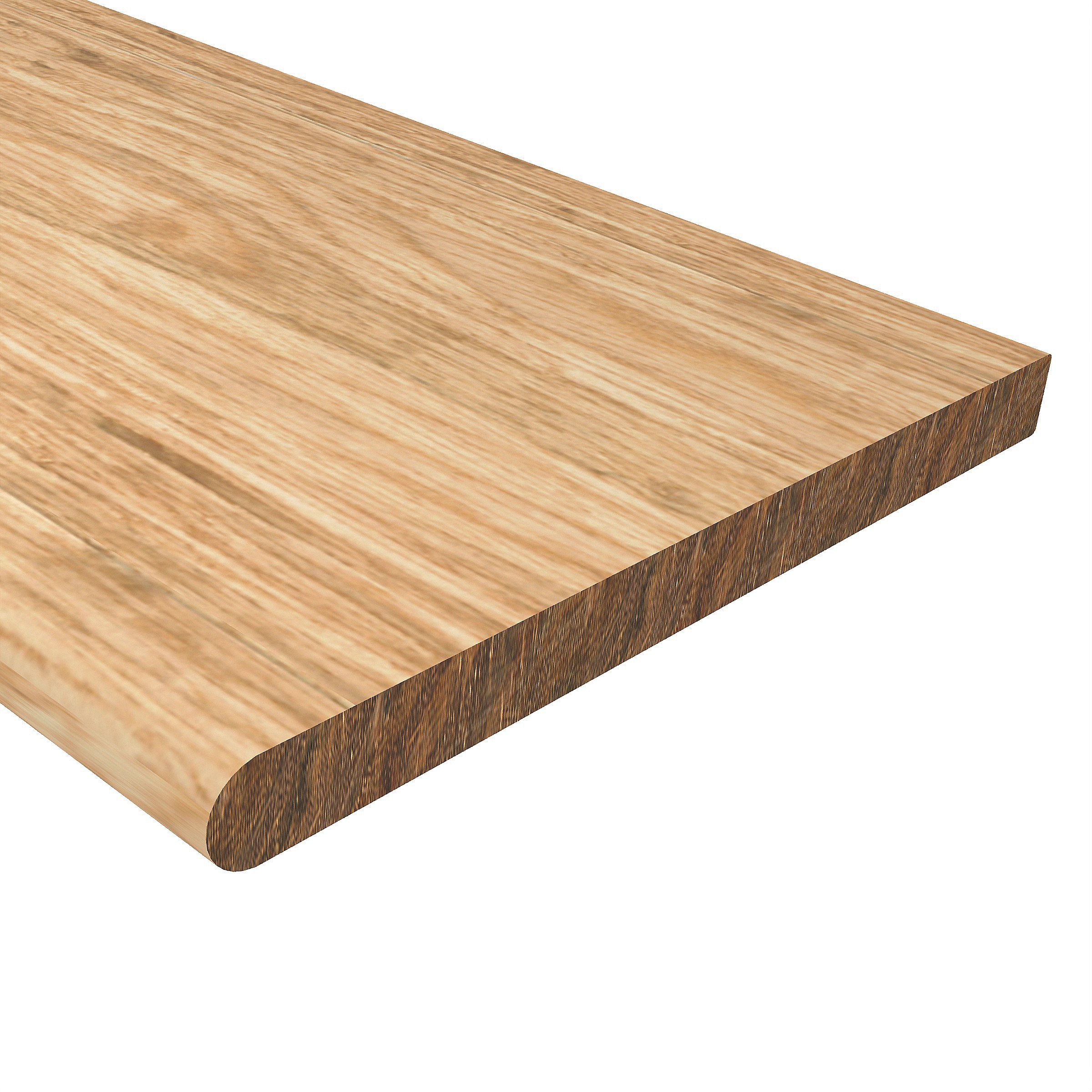 CALI 7107009617 Eucalyptus Hardwood 48.03-in x 11.81-in x 1.06-in Natural No return Bullnose Stair Tread