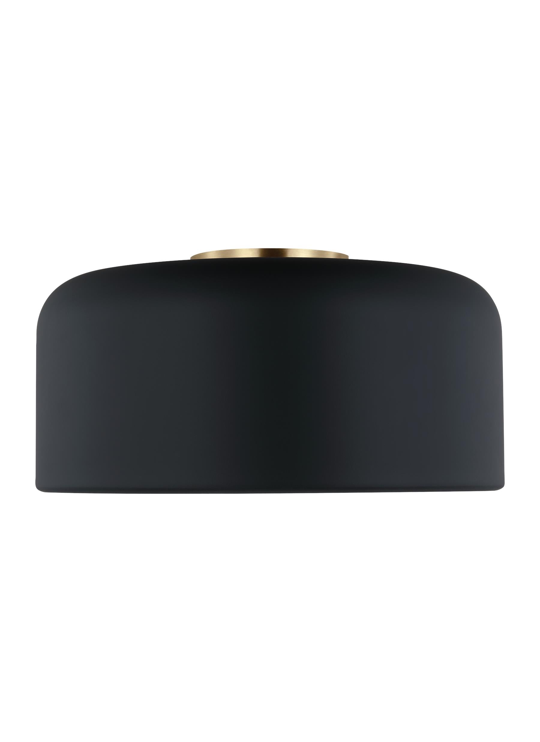 Generation Lighting 7605401-112 Malone 1 -Light 13.75-in Black Flush Mount Light