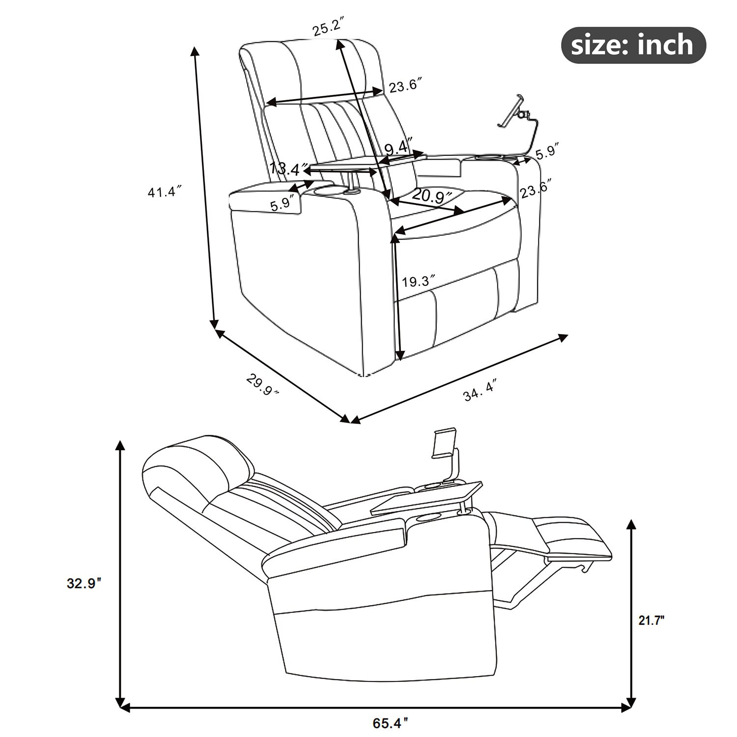Mondawe OR-P70AC-OF recliners - View #16