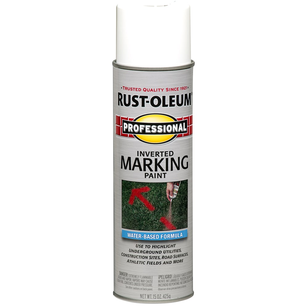 Rust-Oleum, White 2592838 Professional Inverted Marking Spray Paint, 15 oz, 15 Ounce, 15 Fl Oz