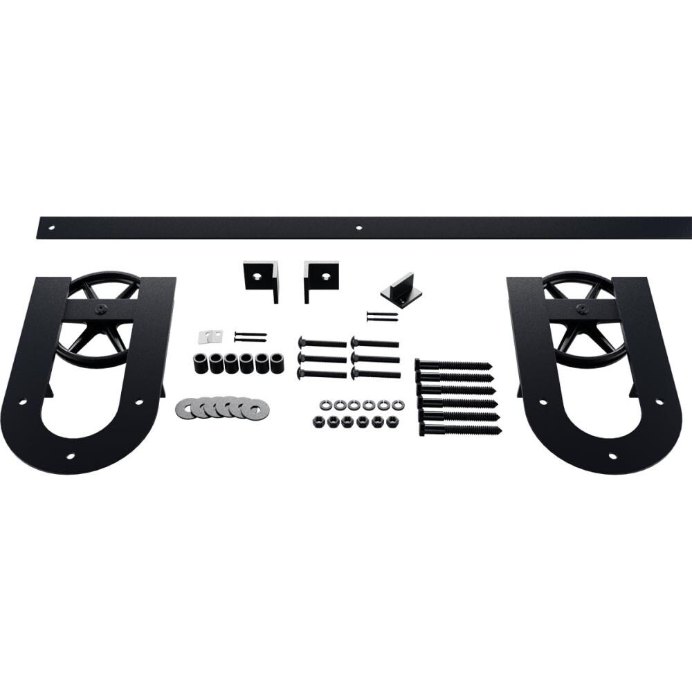 Goldberg Brothers GB600148H2WDG 96-in Dark Gray Indoor Horseshoe Single Double Barn door hardware kit