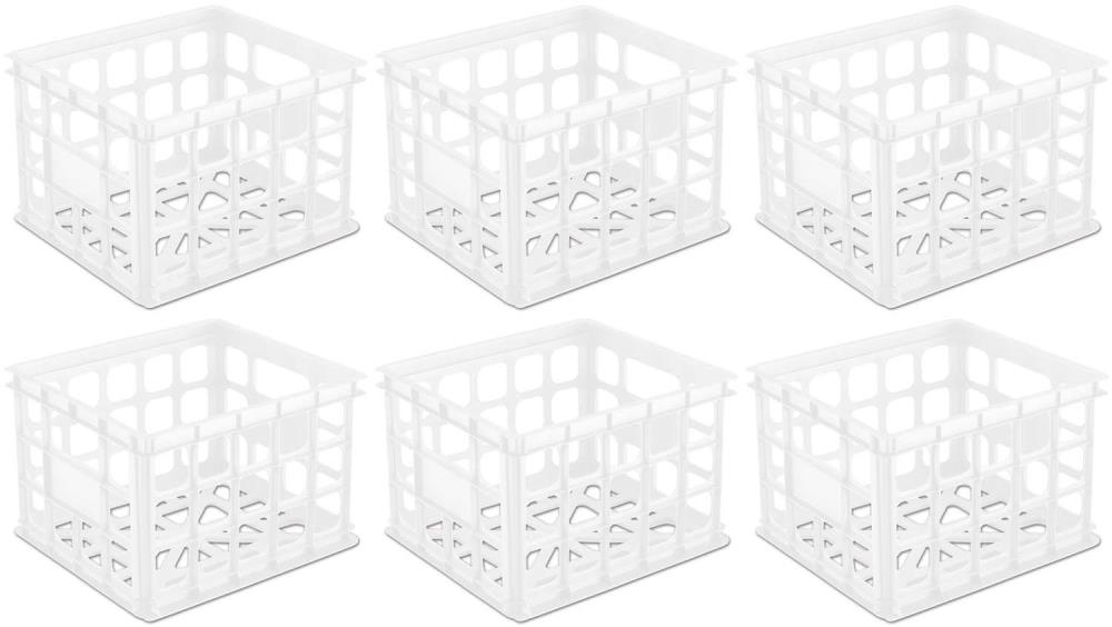 Sterilite Mini Crate Stackable Plastic Storage Bin Organizer w