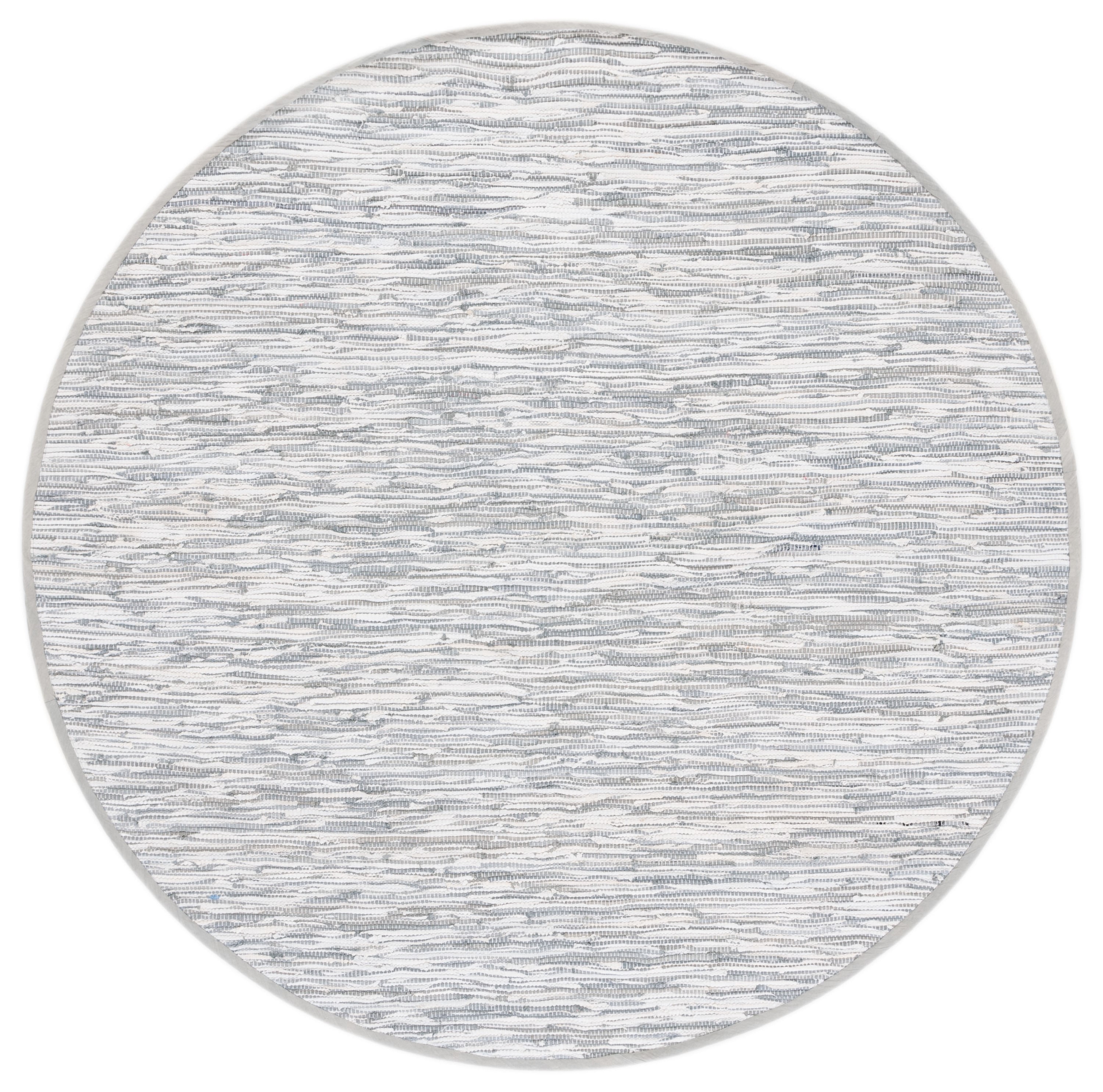 Montauk Gray Round Handwoven Cotton Area Rug