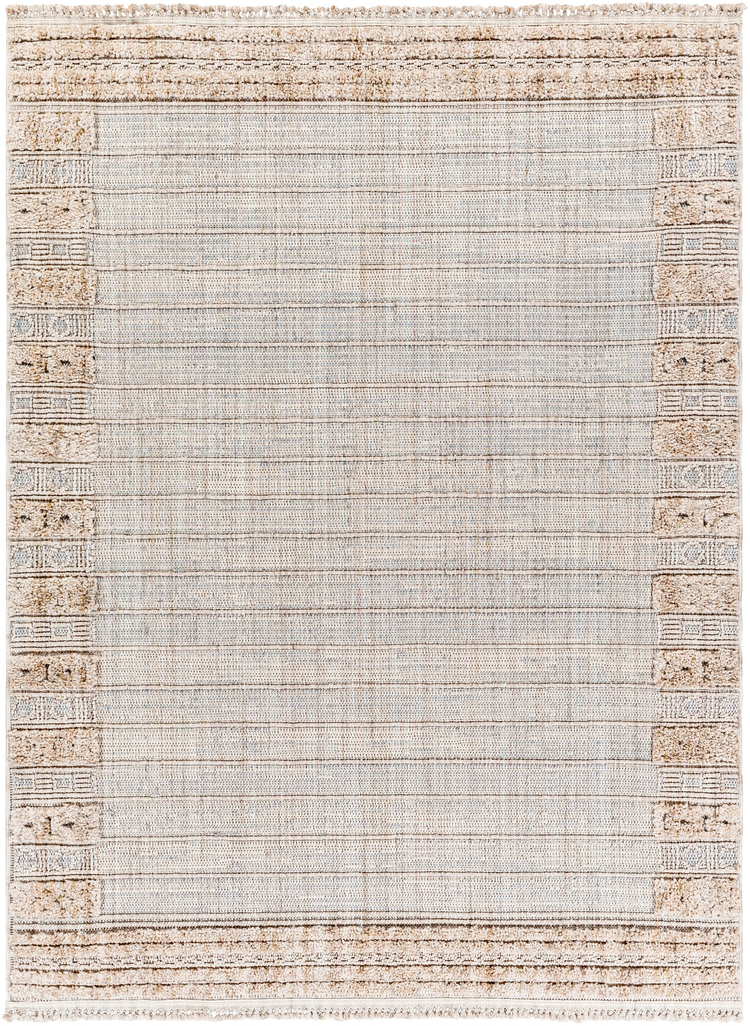 Livabliss ZRZ2302-71010 Zaragoza 8 x 10 (ft) Polyester Light Gray Rectangular Indoor Tribal Global Area rug
