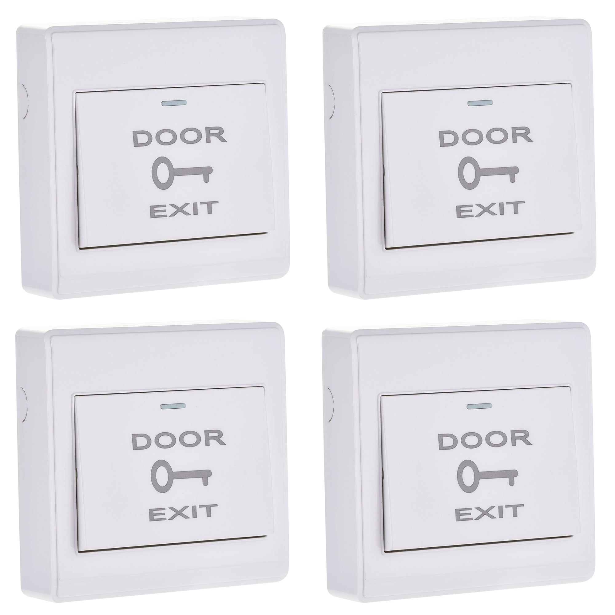Unique Bargains Push to Exit Button Release Switch Door Access Control System PC Panel 86mmx86mm 12V 3A White 4pcs