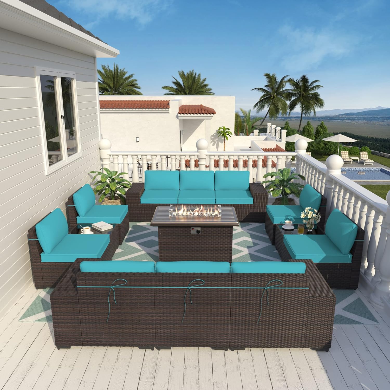 ALAULM LS-12PCS+FP-BLUE Patio-Conversation-Sets - View #2