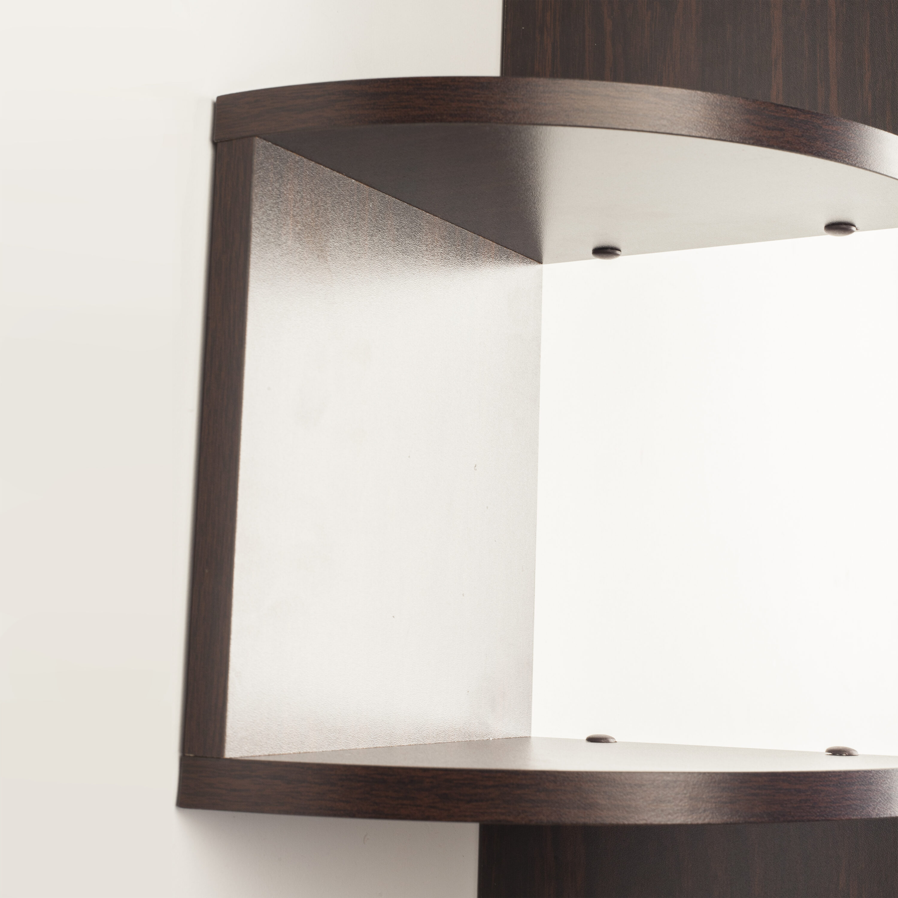Walnut Zigzag 5-Tier Corner Floating Shelf