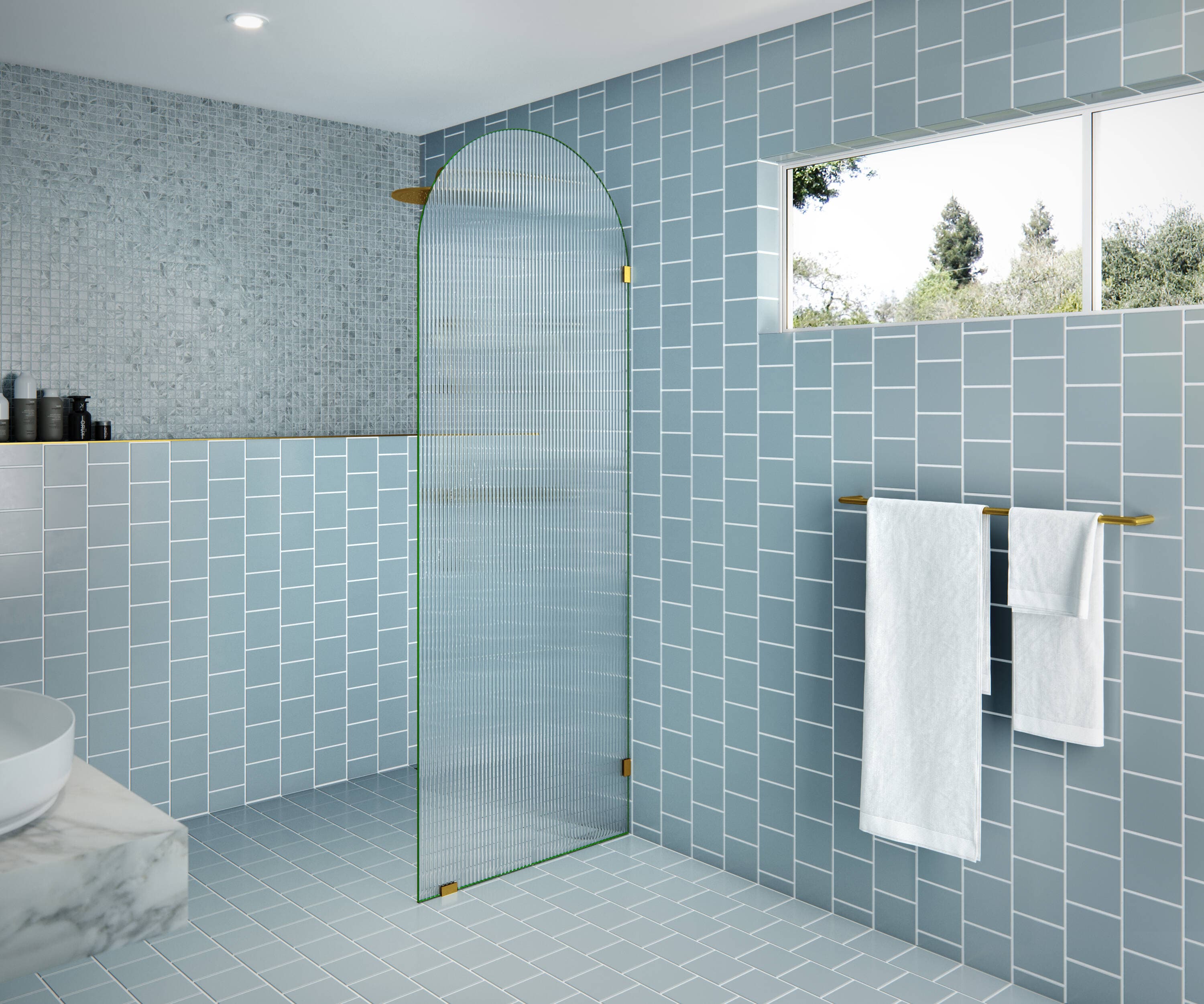 Glass Warehouse ARC-FL-30-SB Shower-Doors - View #2