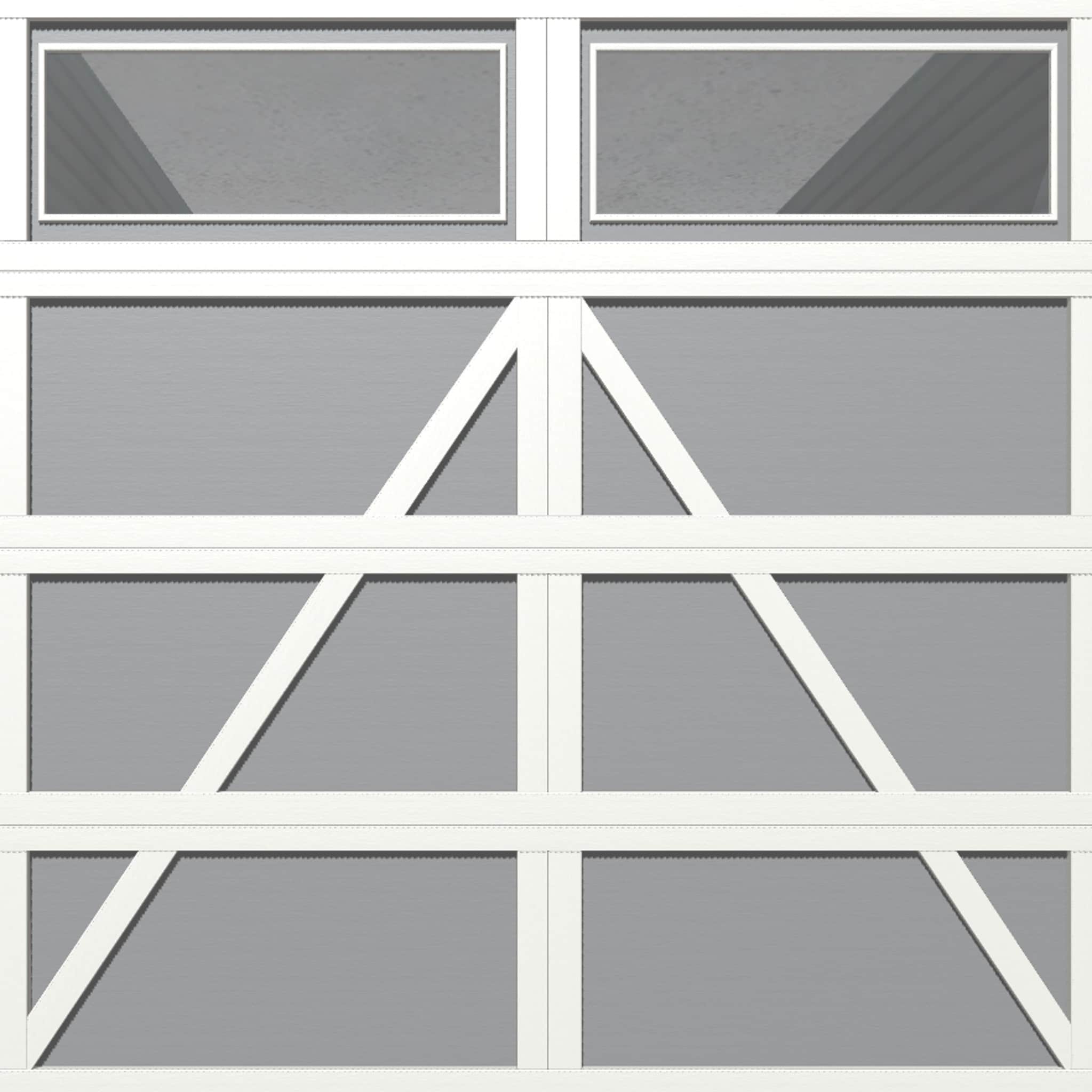 Wayne Dalton WD9405CHWGYCRII88 Classic Steel Model 9405 8-ft x 8-ft Insulated White, Gray Single Garage Door with Windows