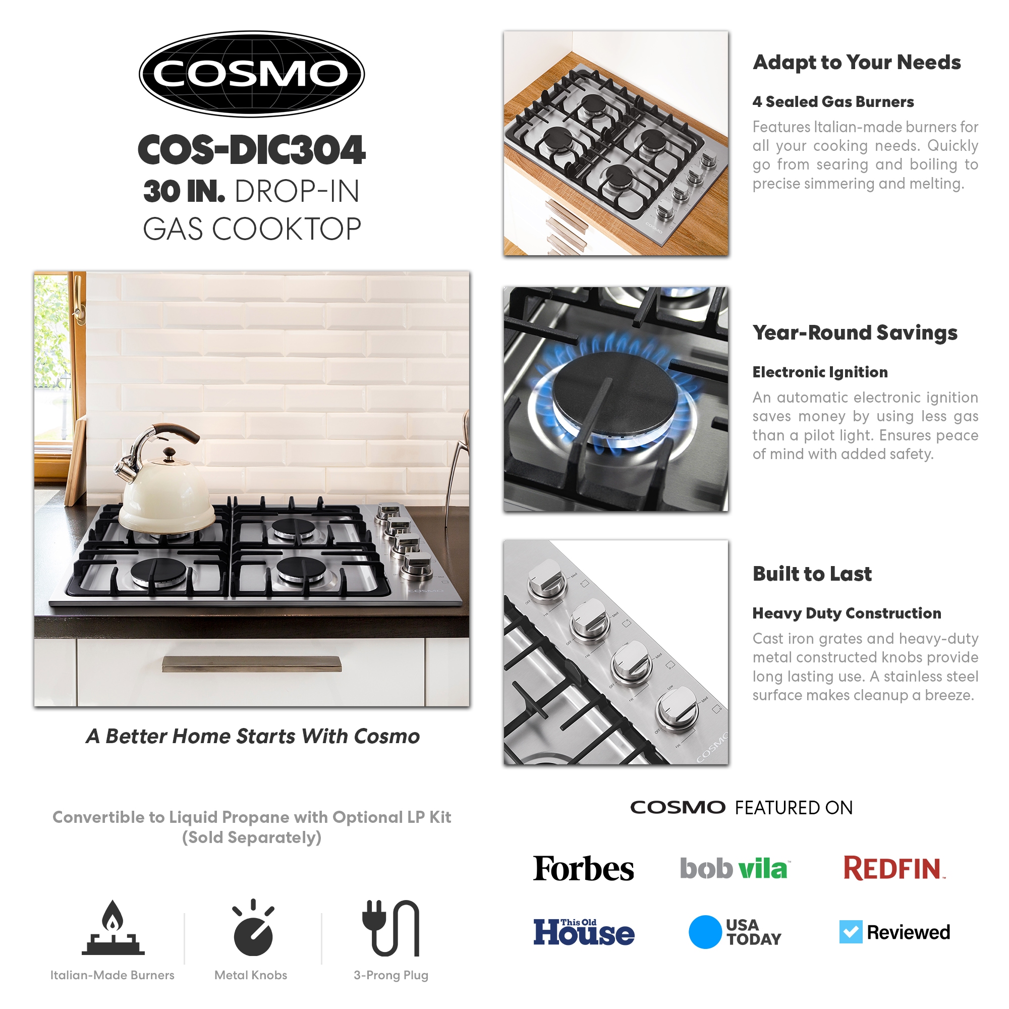 Deluxe Gas Cooktops Made In italy