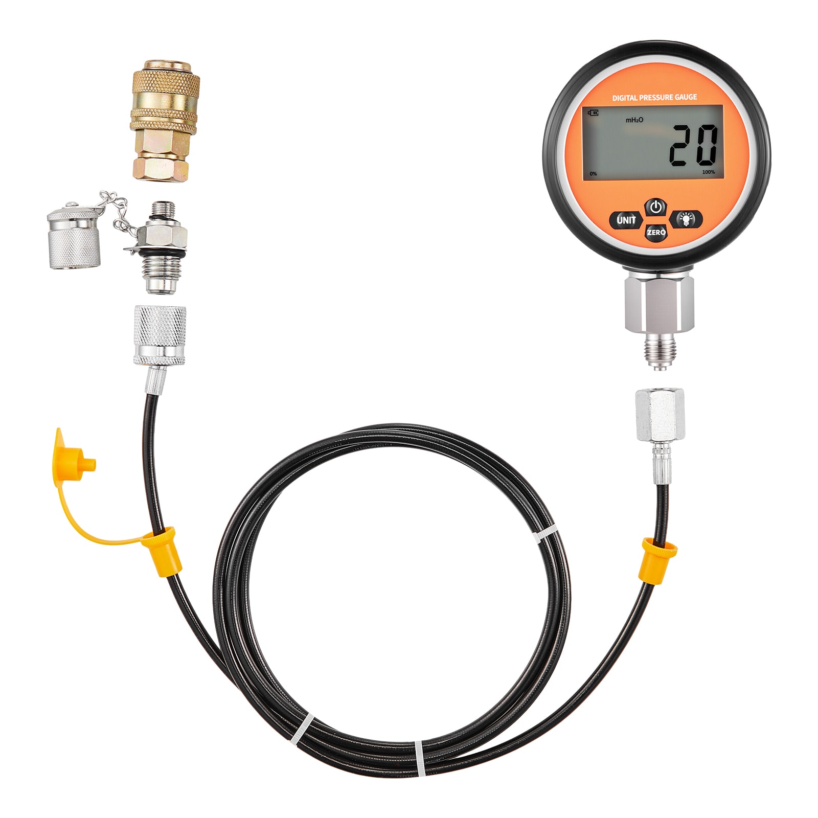 GIVIMO - Digital Hydraulic Pressure Test Coupling Kit 0-10000-PSI Manometer Gauge with Hose and C...