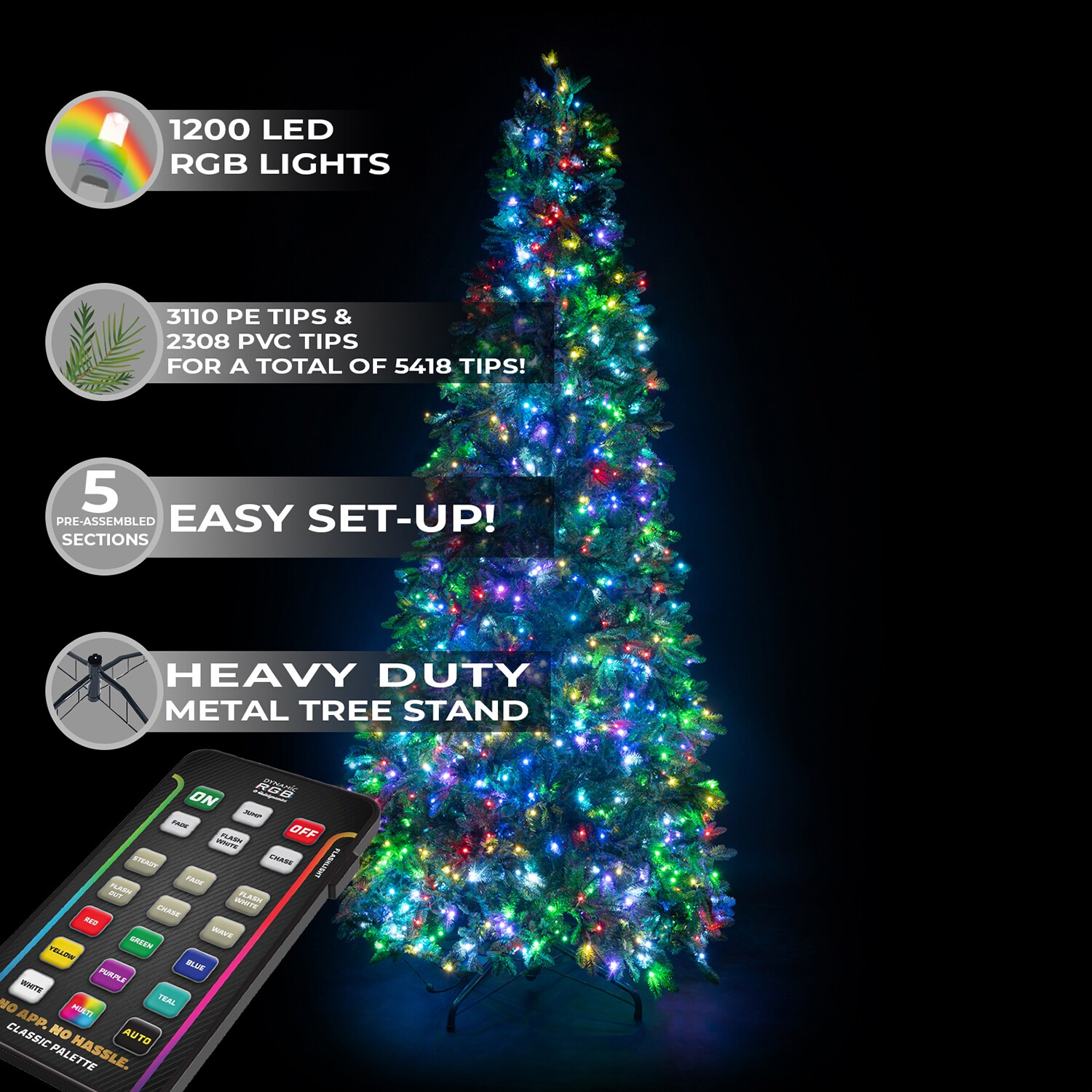 Holidynamics Holiday Lighting Solut 51203 RGB Artificial-Christmas-Trees - View #3