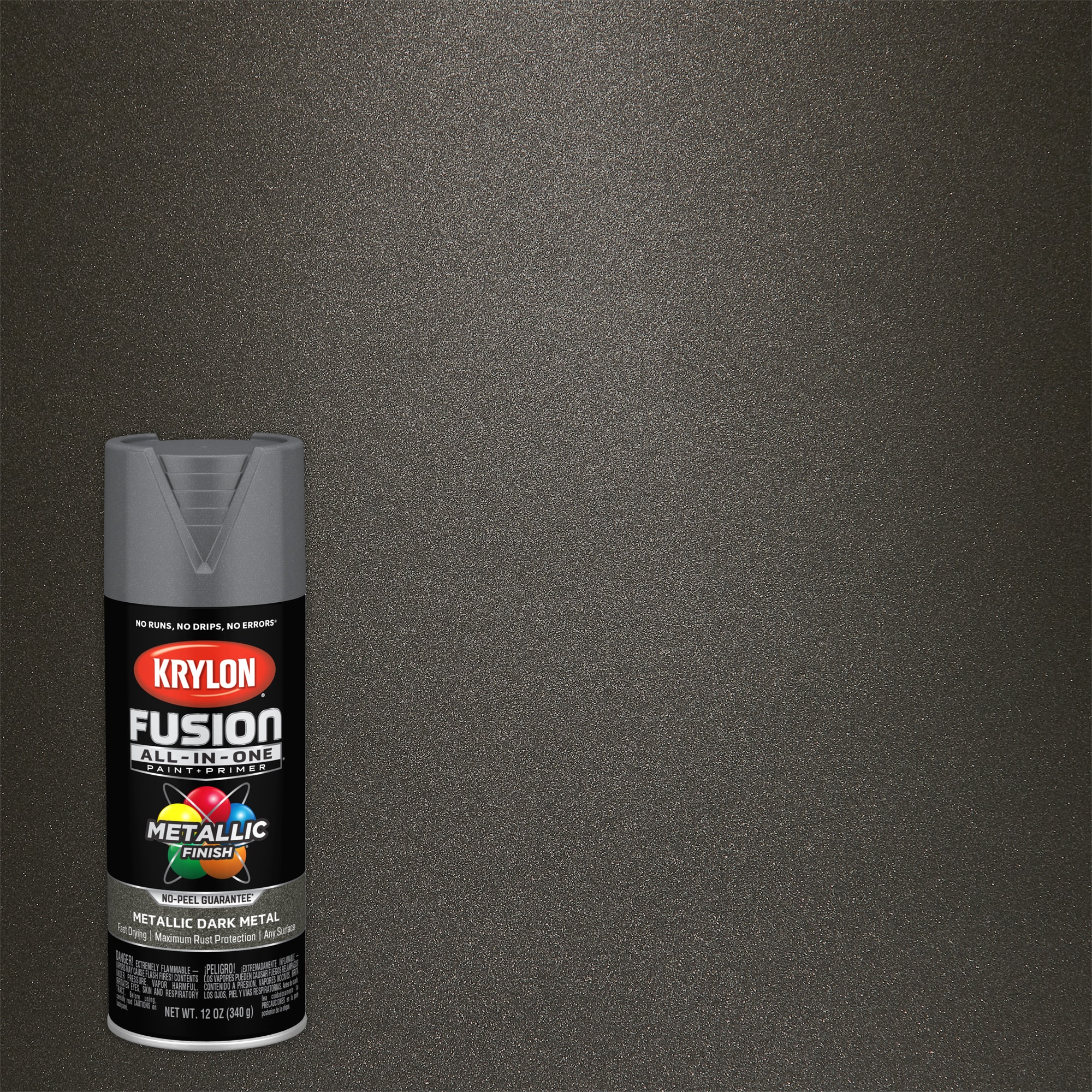 Krylon Fusion All-In-One Satin Dark Metal Metallic Spray Paint and ...
