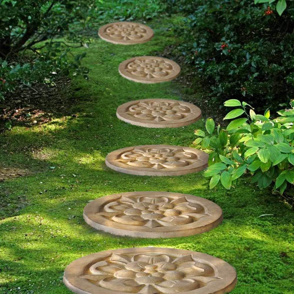 Mpg Planters Large Floral Stepping Stone Or Wall Plaque 18 In L X 18 In