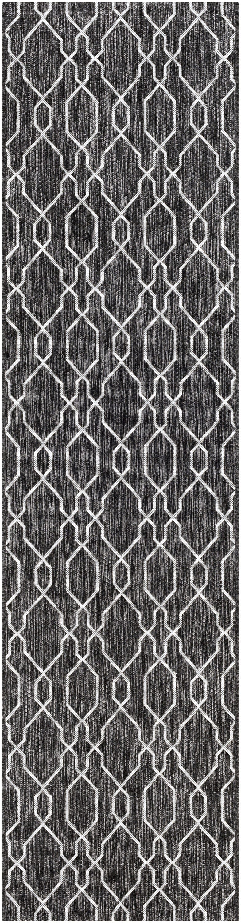 Livabliss EAG2384-2710 Eagean 3 x 10 (ft) Polypropylene Black Rectangular Indoor/Outdoor Medallion Oriental Runner rug