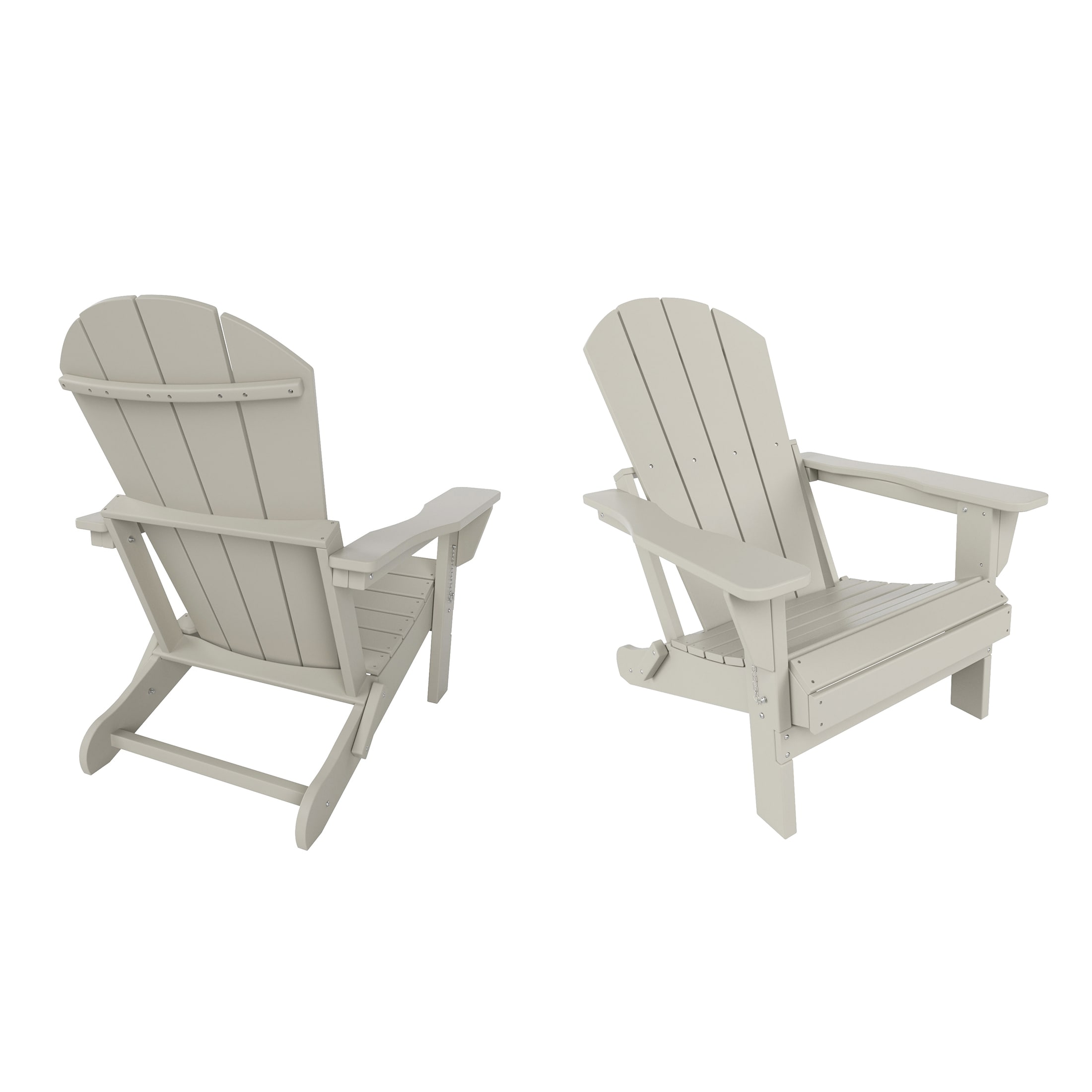 Sand Poly Adirondack Folding Outdoor Accent Chairs, Set of 2