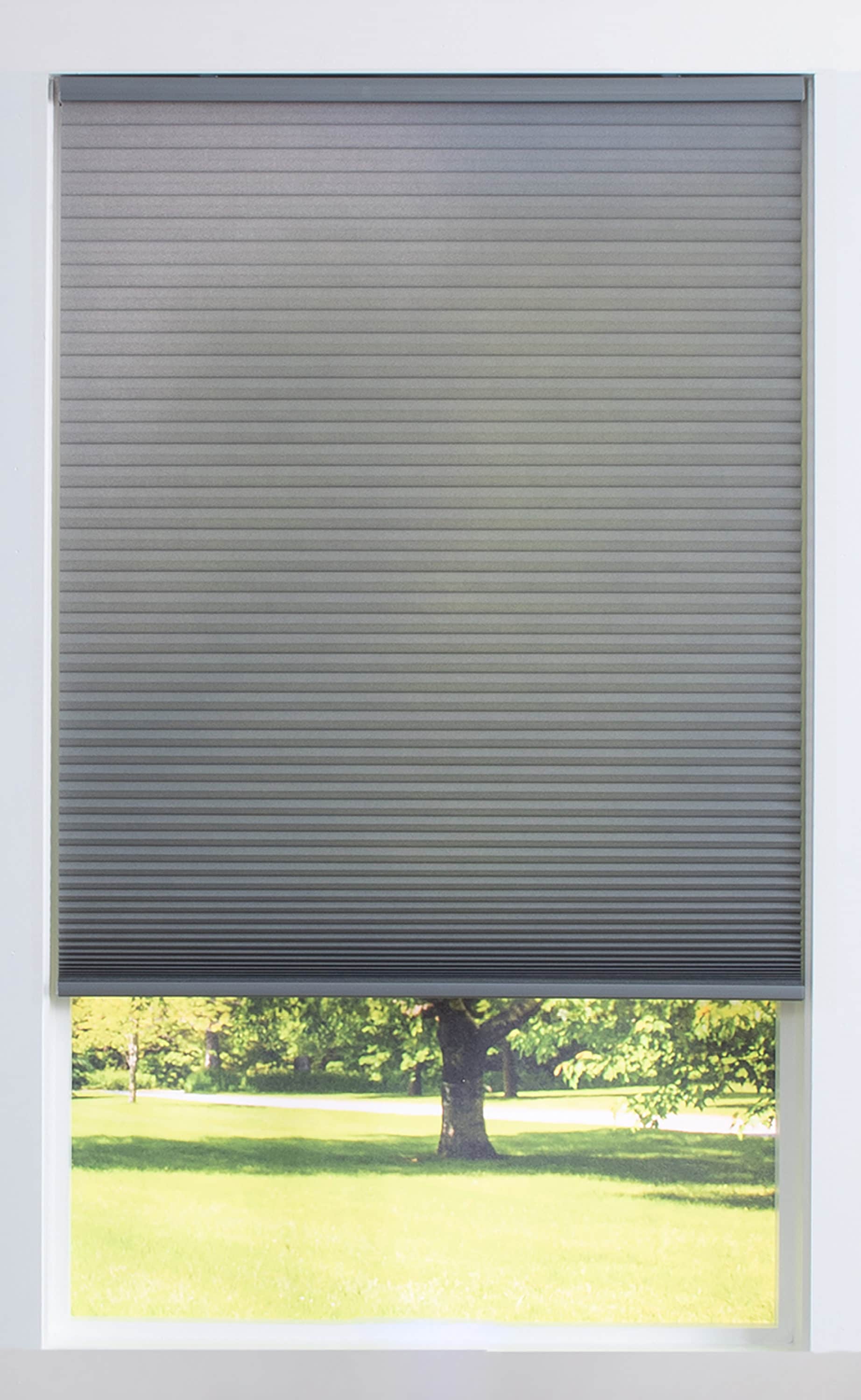 allen + roth 29-Inches x 64-Inches Anchor Gray Light Filtering Cordless Cellular shade