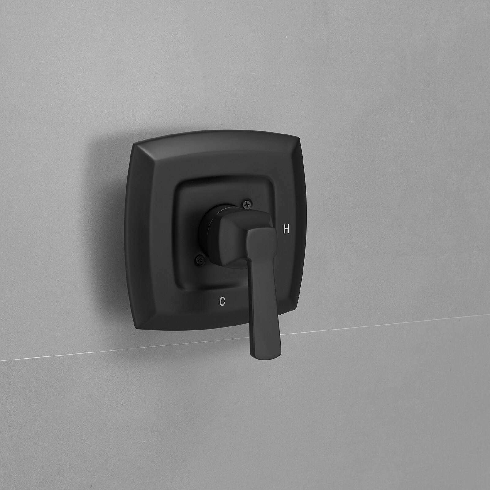 Matte Black Square Rainfall Shower Faucet Set with Tub Spout