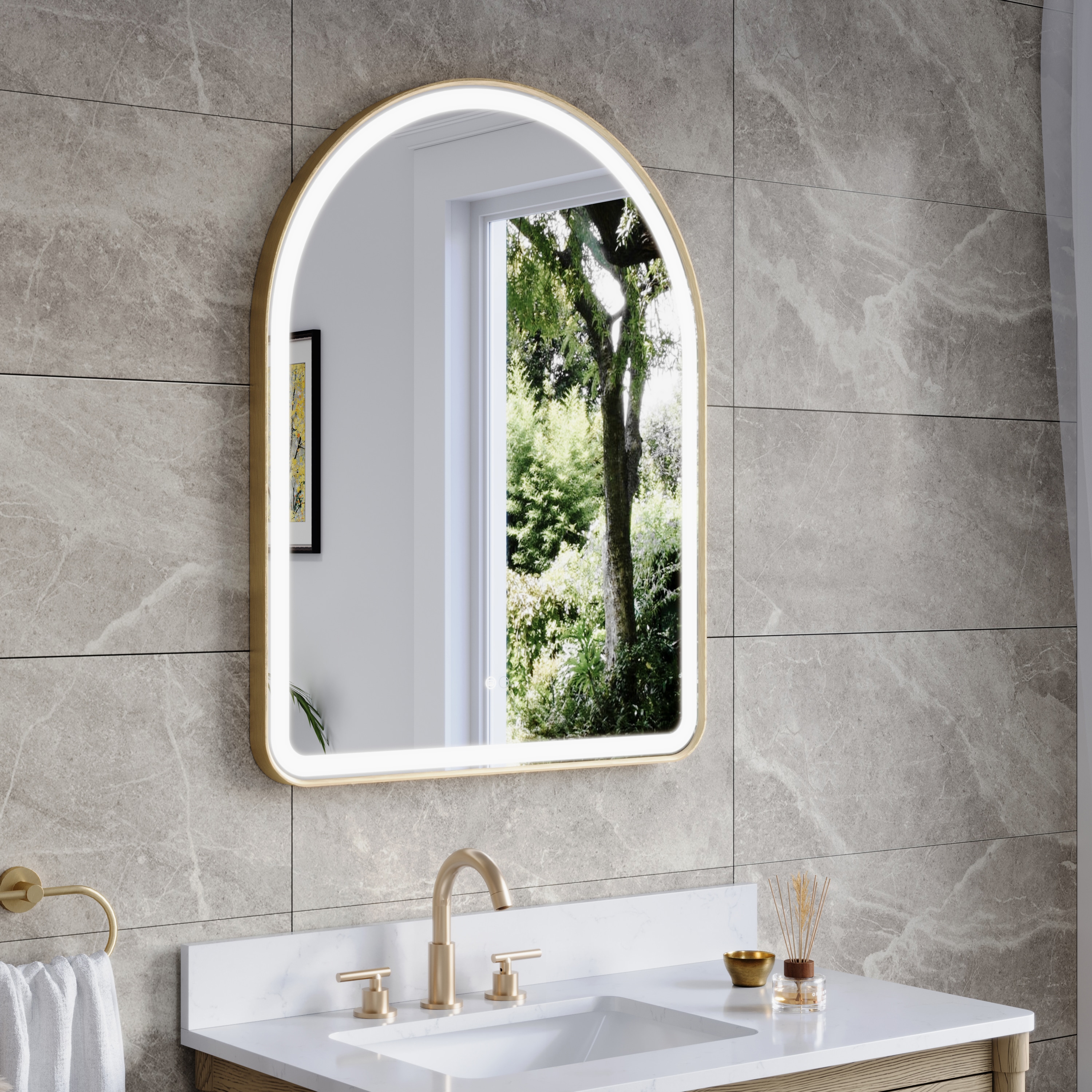 WELLFOR GIZQCS35P09 Framed-Bath-Mirrors - View #2