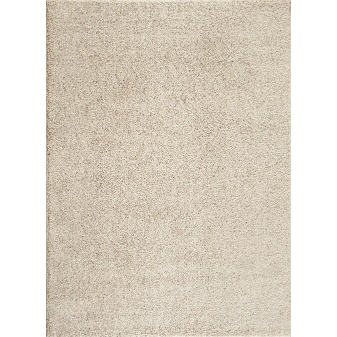 World Rug Gallery Harbor Shag 8 X 10 Shag Cream Indoor Solid Mid Century Modern Area Rug In The Rugs Department At Lowes Com