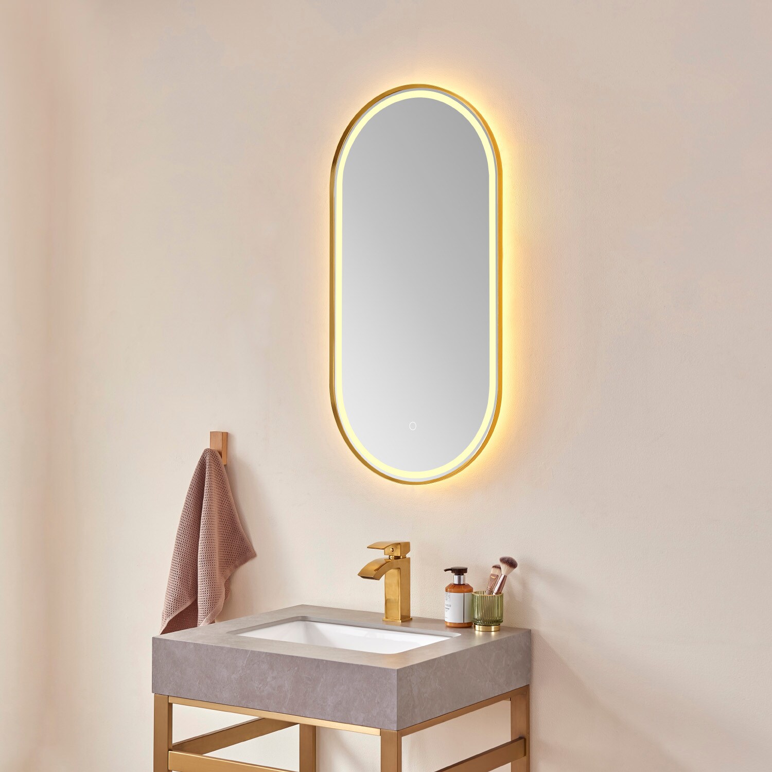 Spiegel LED OVAL BOLD Gold 