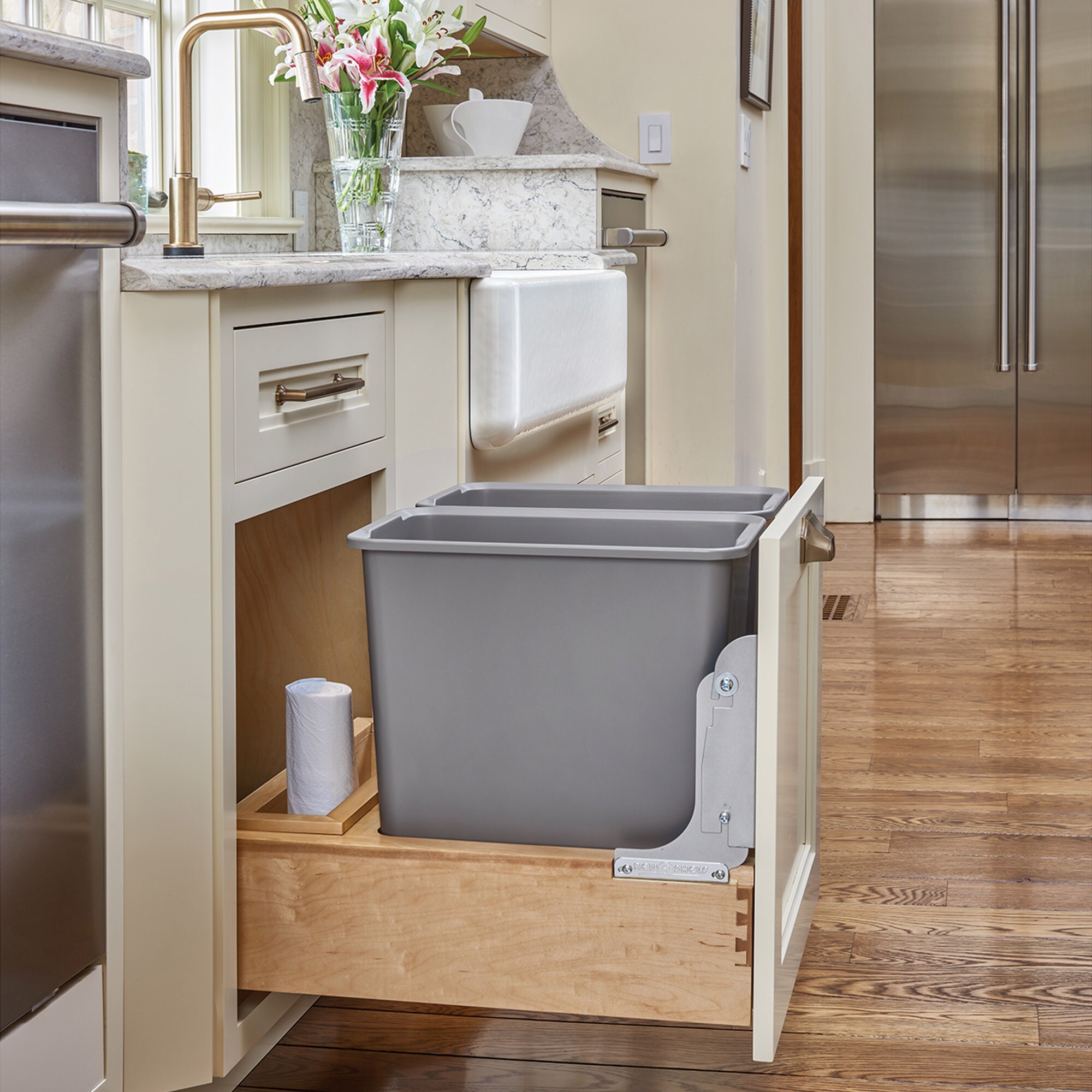 Rev-A-Shelf® Double Pull-out Trash Can Soft-Close - 35 Quart at
