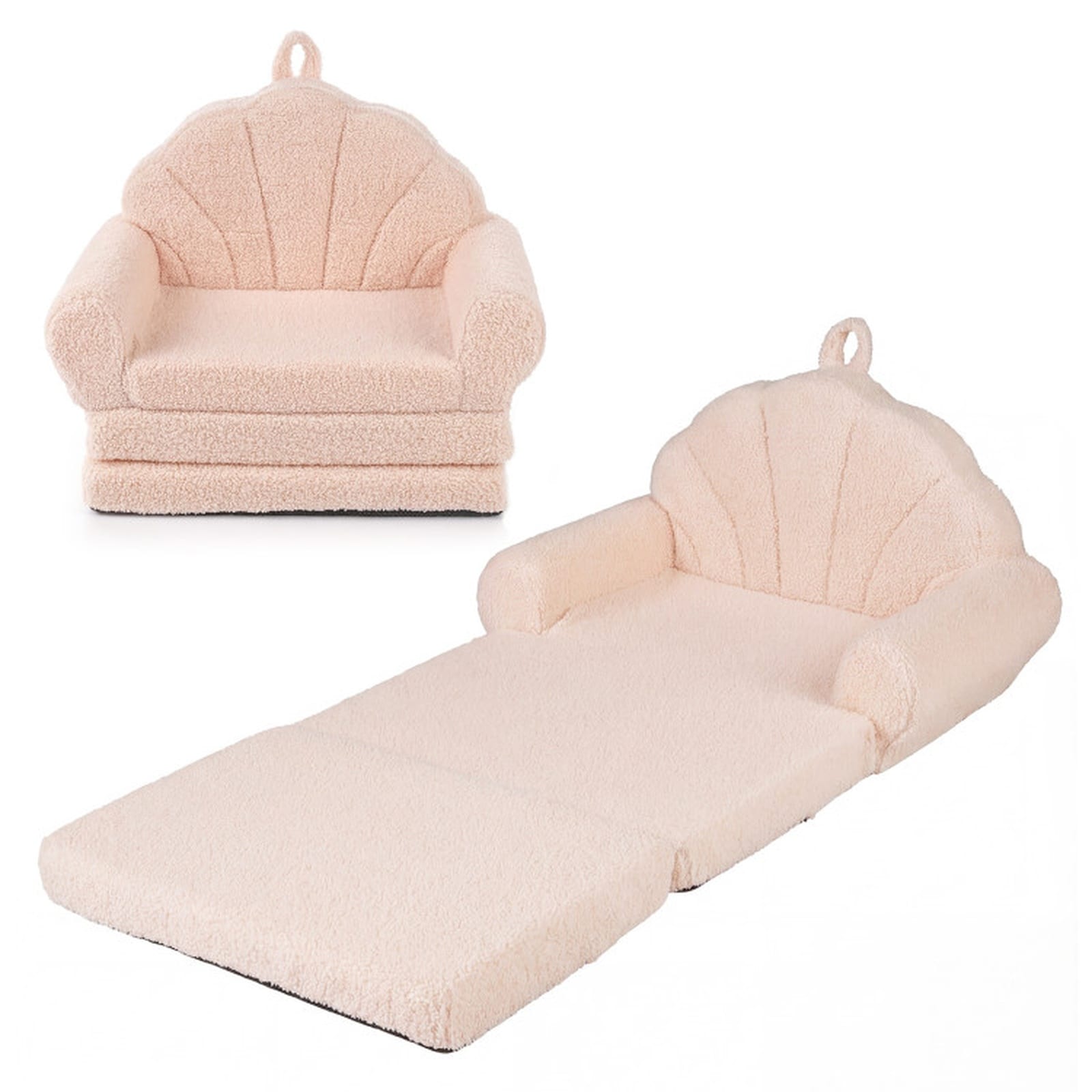 SUGIFT 2-in-1 Convertible Kids Sofa Chair with Fold-Out Lounger and Carry Handle #LW047SUGHY891