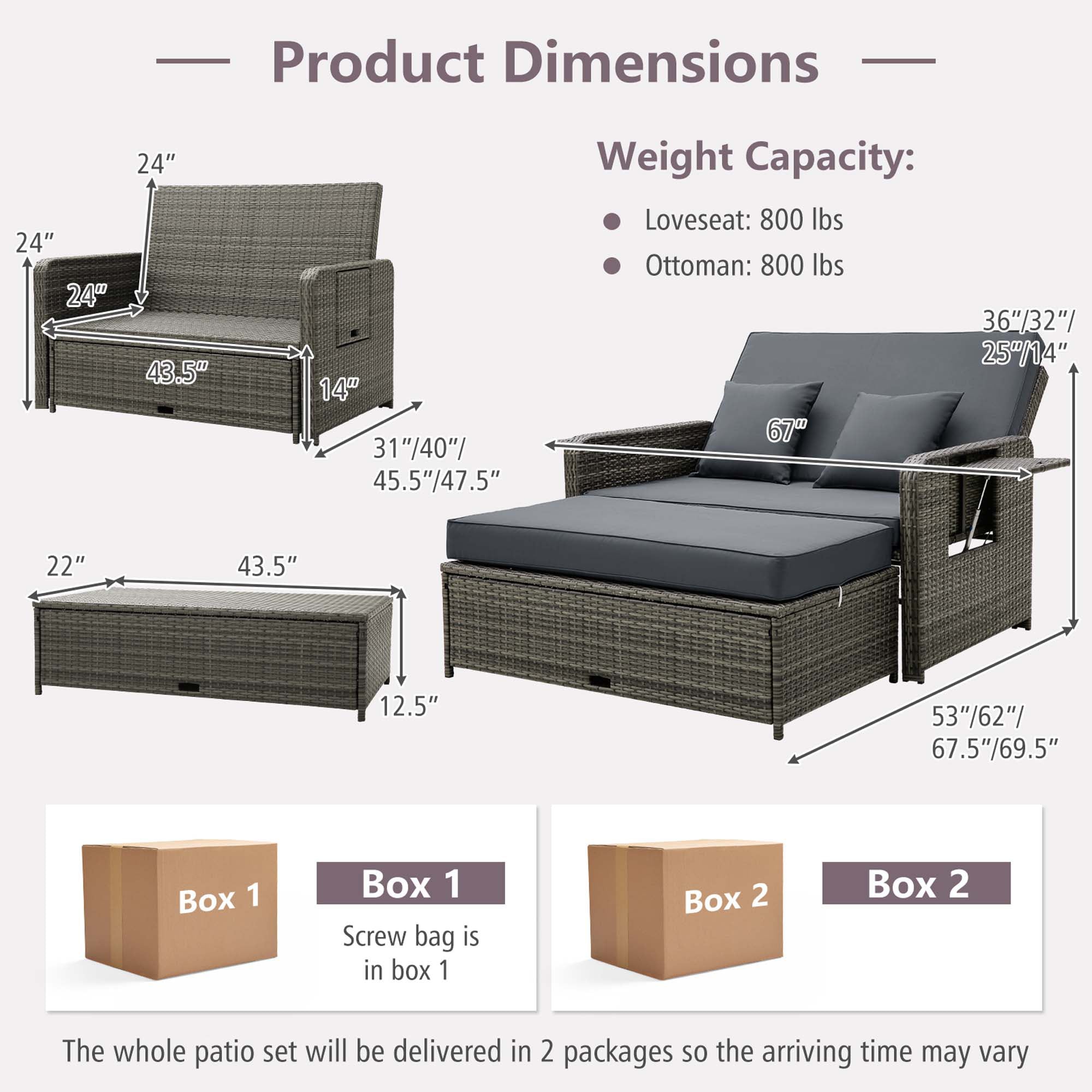 Costway HCST00622 Patio-Conversation-Sets - View #2
