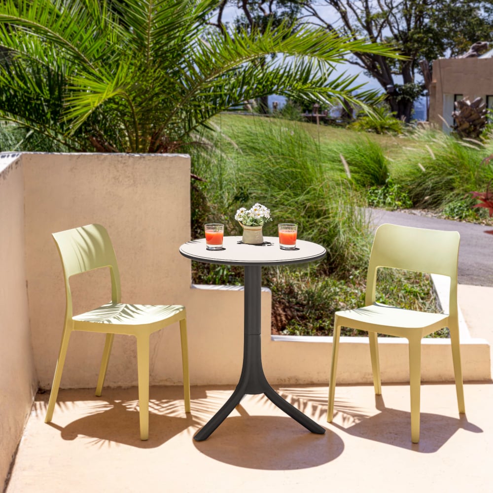 Lagoon 7101K5-DTLGS Seattle Round Outdoor Bistro Table 23.6-in W x 23.6-in L